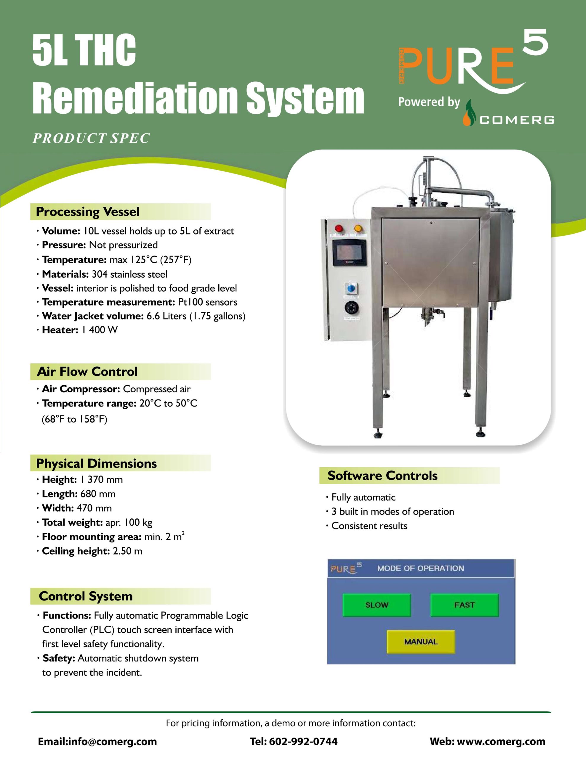 Comerg Pure5 5L THC Remediation System, 2017 (#4 of 8 available) - Image 3