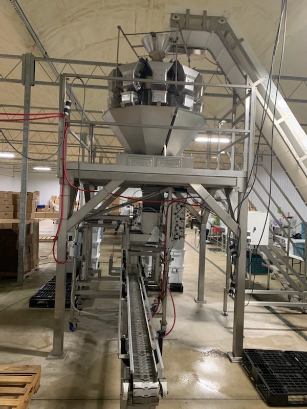 Ohlson 10 Head Scale System w Conveyor & Mezzanine