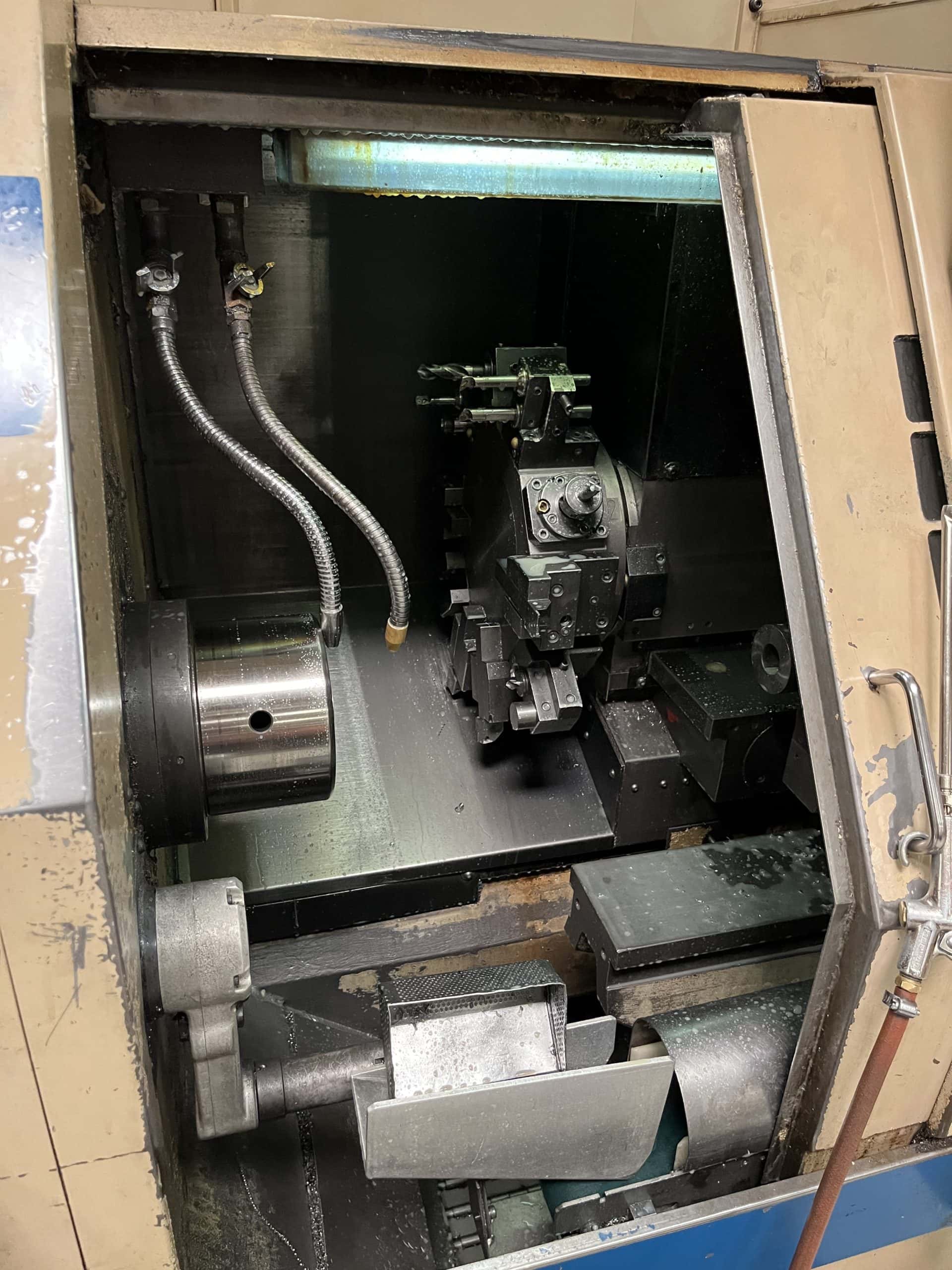 Miyano LE22 CNC Lathe, 1988- Bar Feeder, Chip Conveyor, Fanuc Control - Image 8