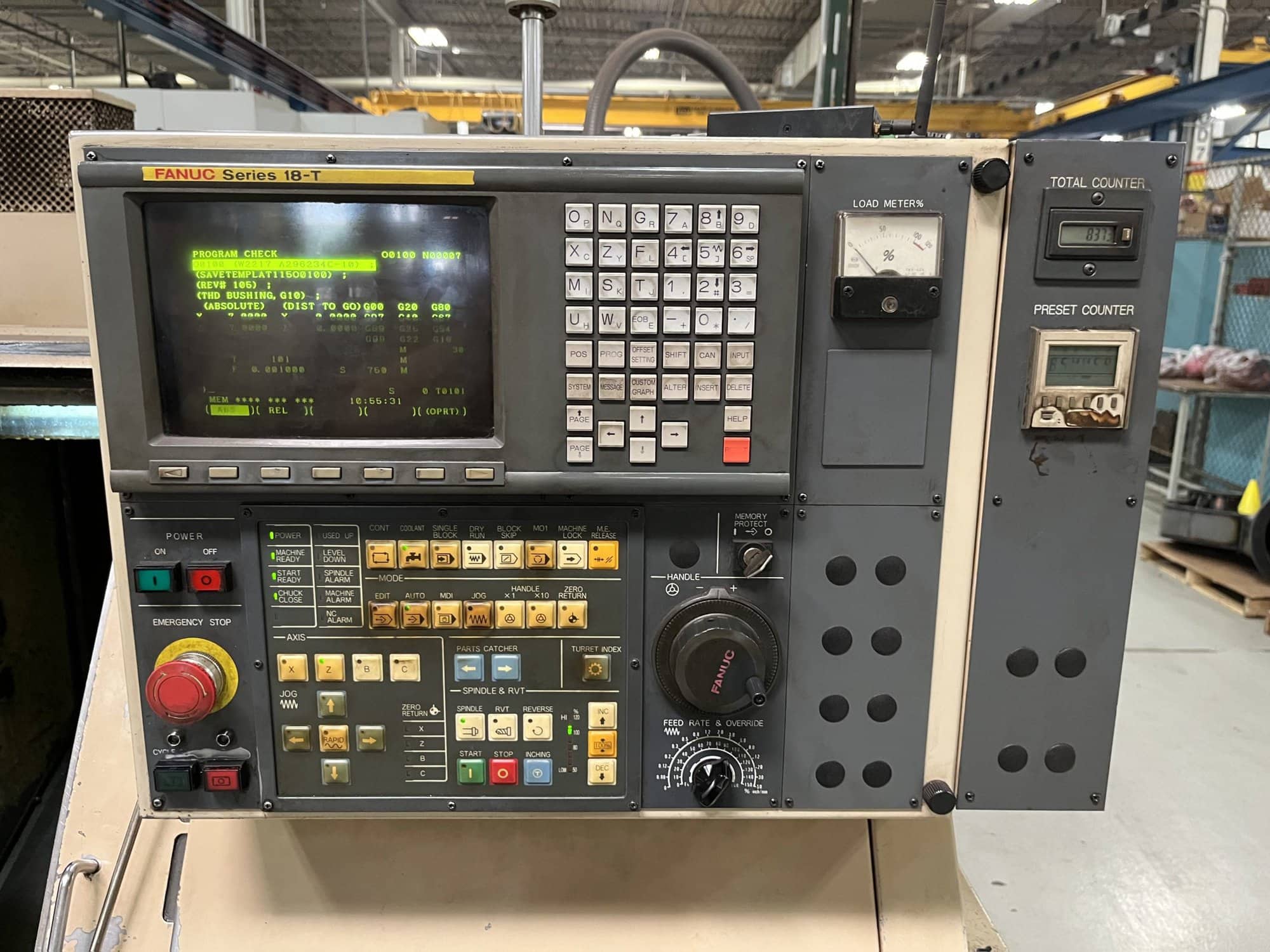 Miyano LE22 CNC Lathe, 1988- Bar Feeder, Chip Conveyor, Fanuc Control - Image 3
