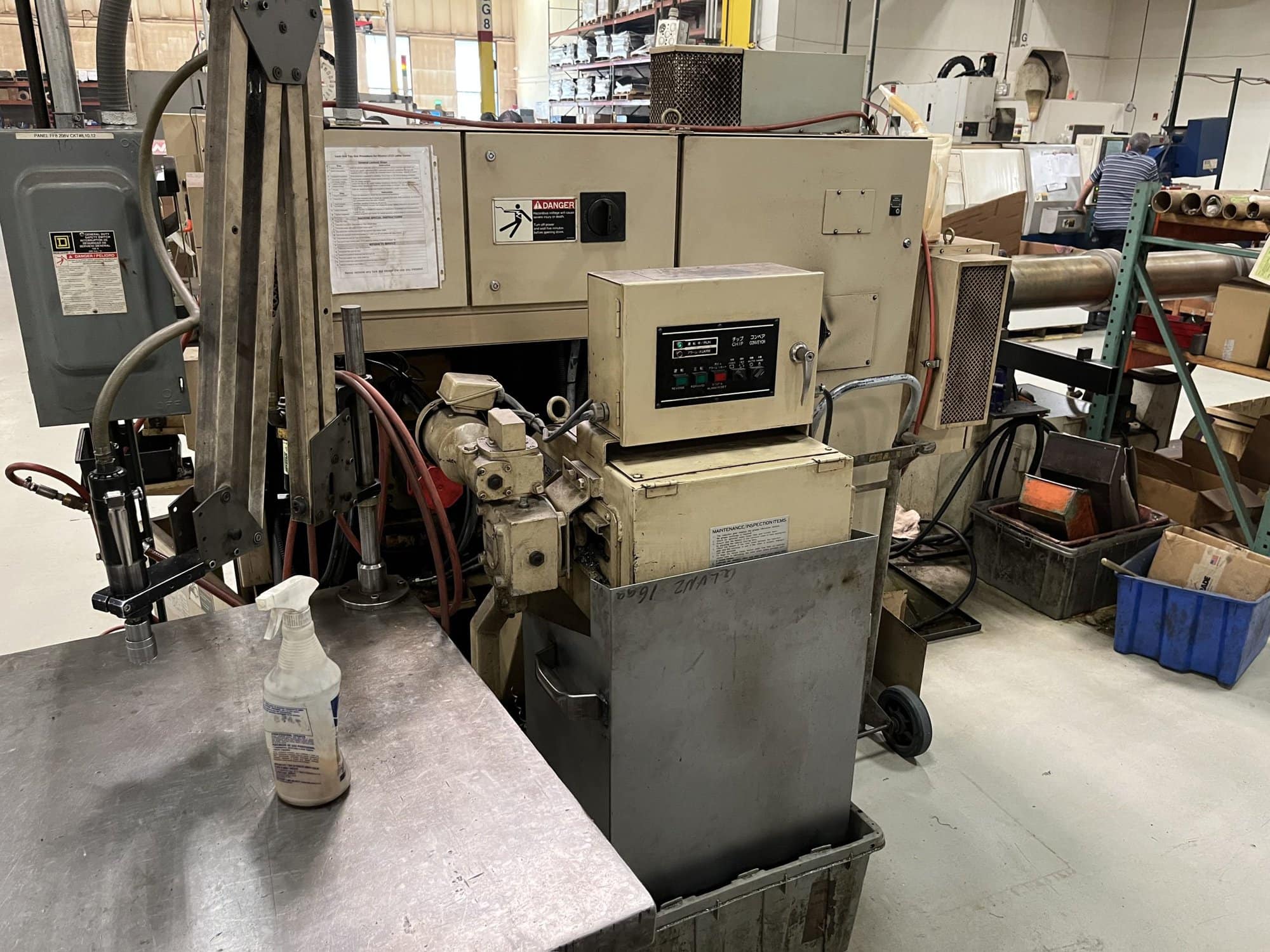 Miyano LE22 CNC Lathe, 1988- Bar Feeder, Chip Conveyor, Fanuc Control - Image 6