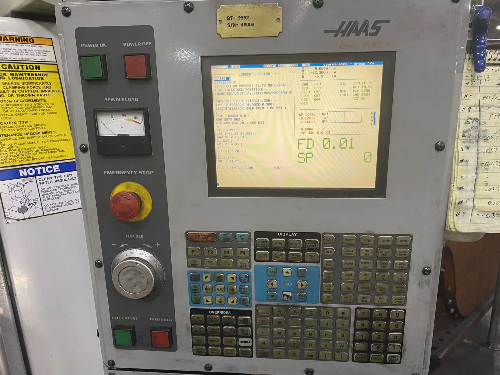 Haas SL-20T CNC Lathe, 2004- Tailstock, Available Immediately - Image 2