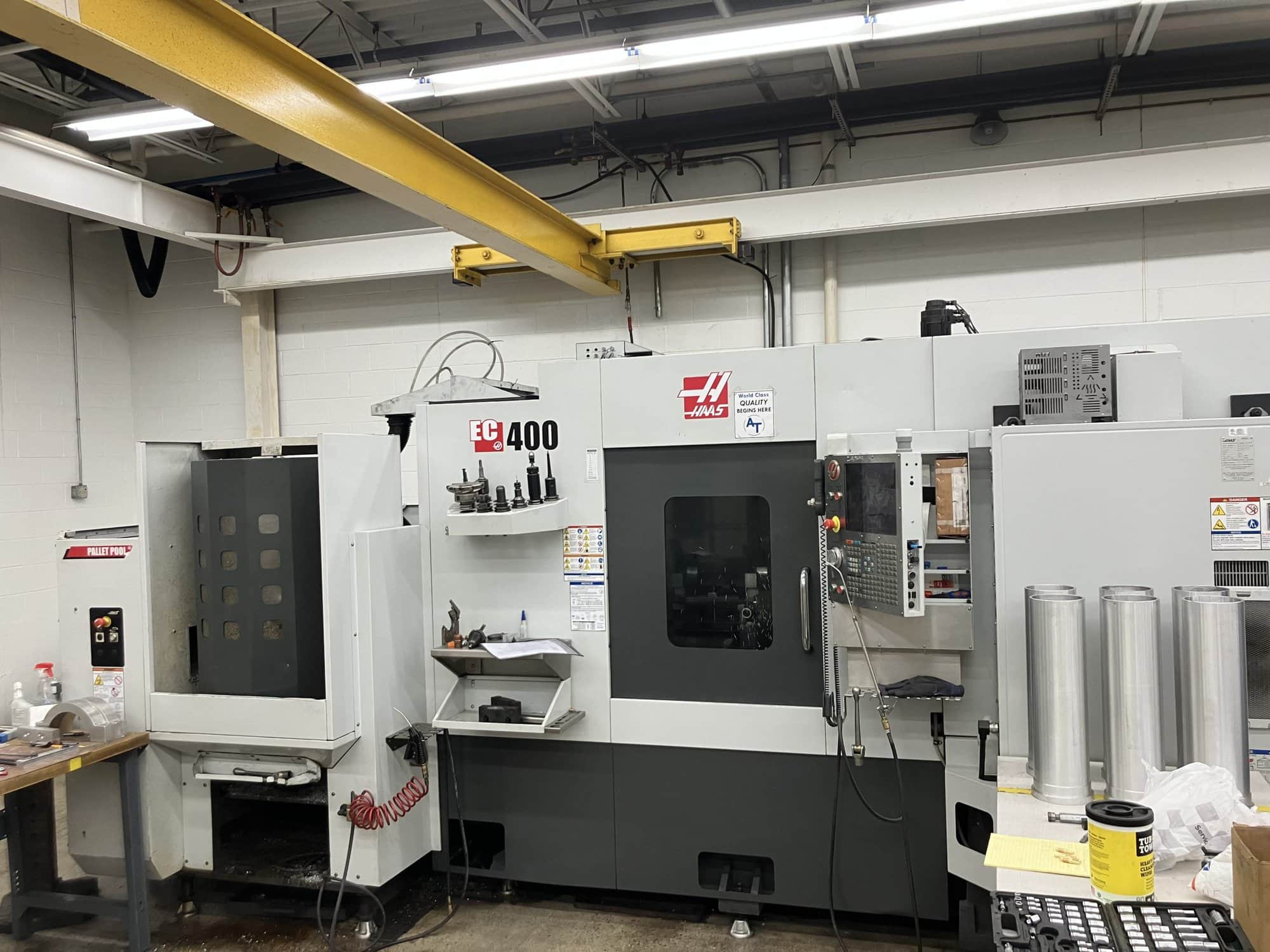 Haas EC-400PP HMC, 2015- 6 Station Pallet Pool, WIPS, 12k RPM Spindle, 70 Tool ATC