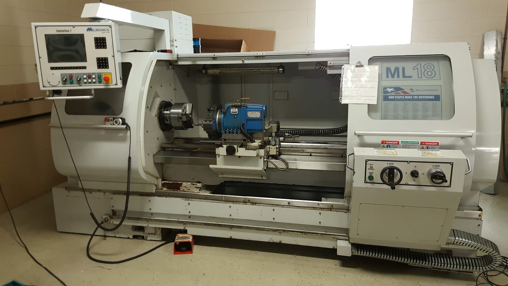 Milltronics ML18 CNC Lathe, 2008 - Tailstock, Spare Chuck and Tooling Included
