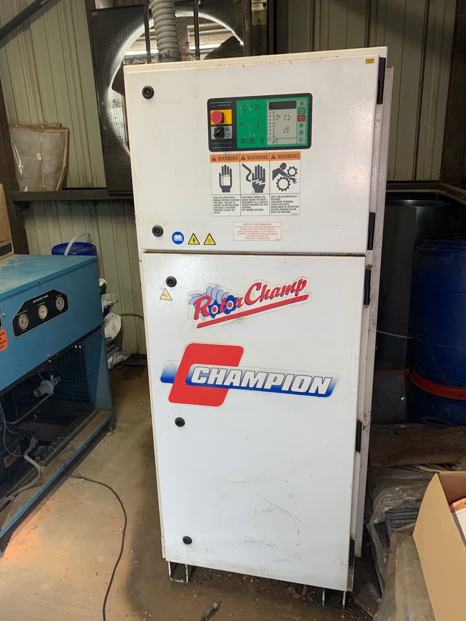 Champion RotoChamp RCS50 50HP Rotary Screw Air Compressor, 2000 - Regularly Maintained - Image 2