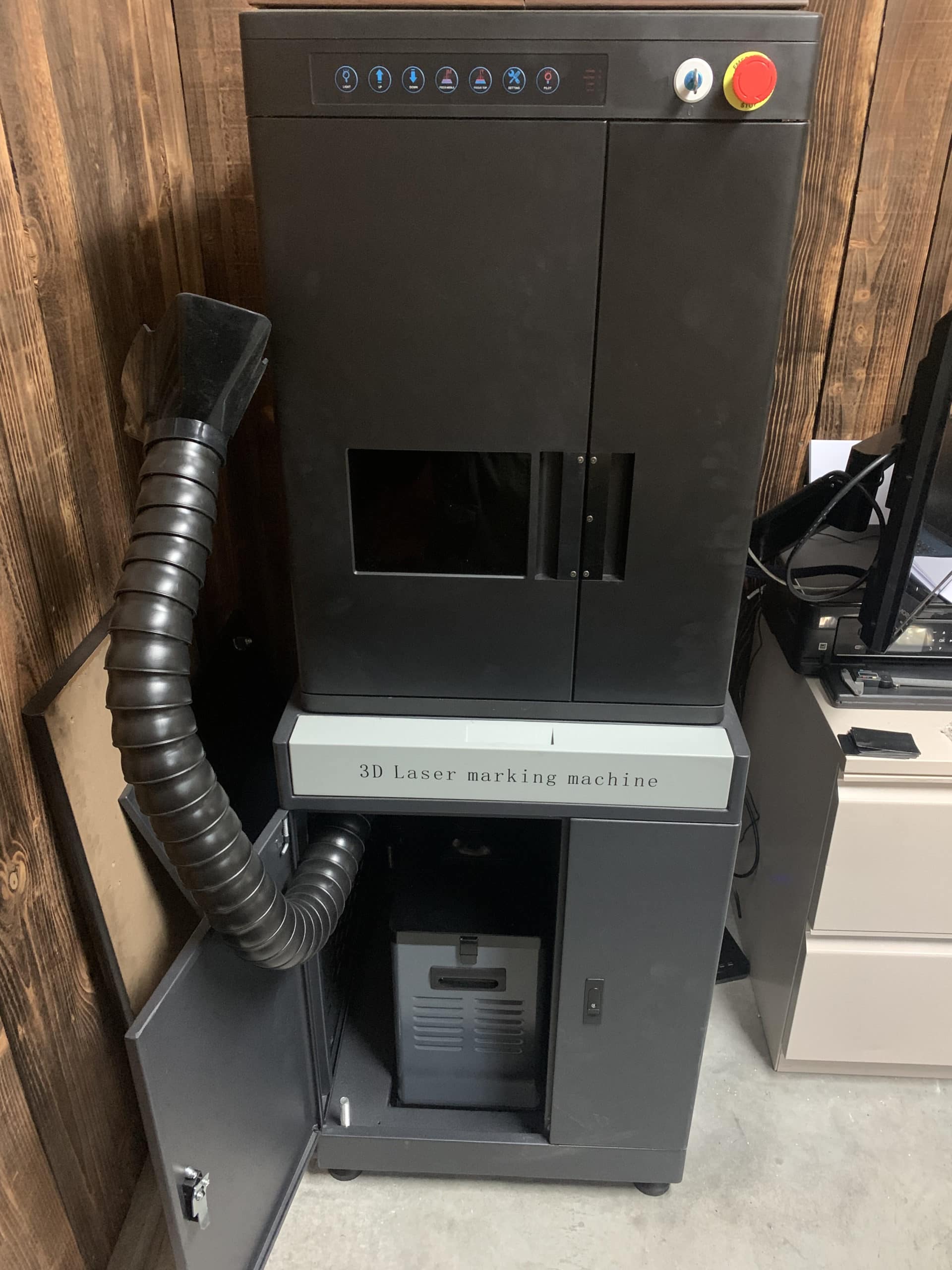 60W Lit Laser 376639-015 4"x4" 3D Fiber Laser Engraver, 2021 - Fume Extractor - Image 2