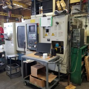 Mazak HTC-400 400MM HMC, 1995 - Under Power, Chip Conveyor