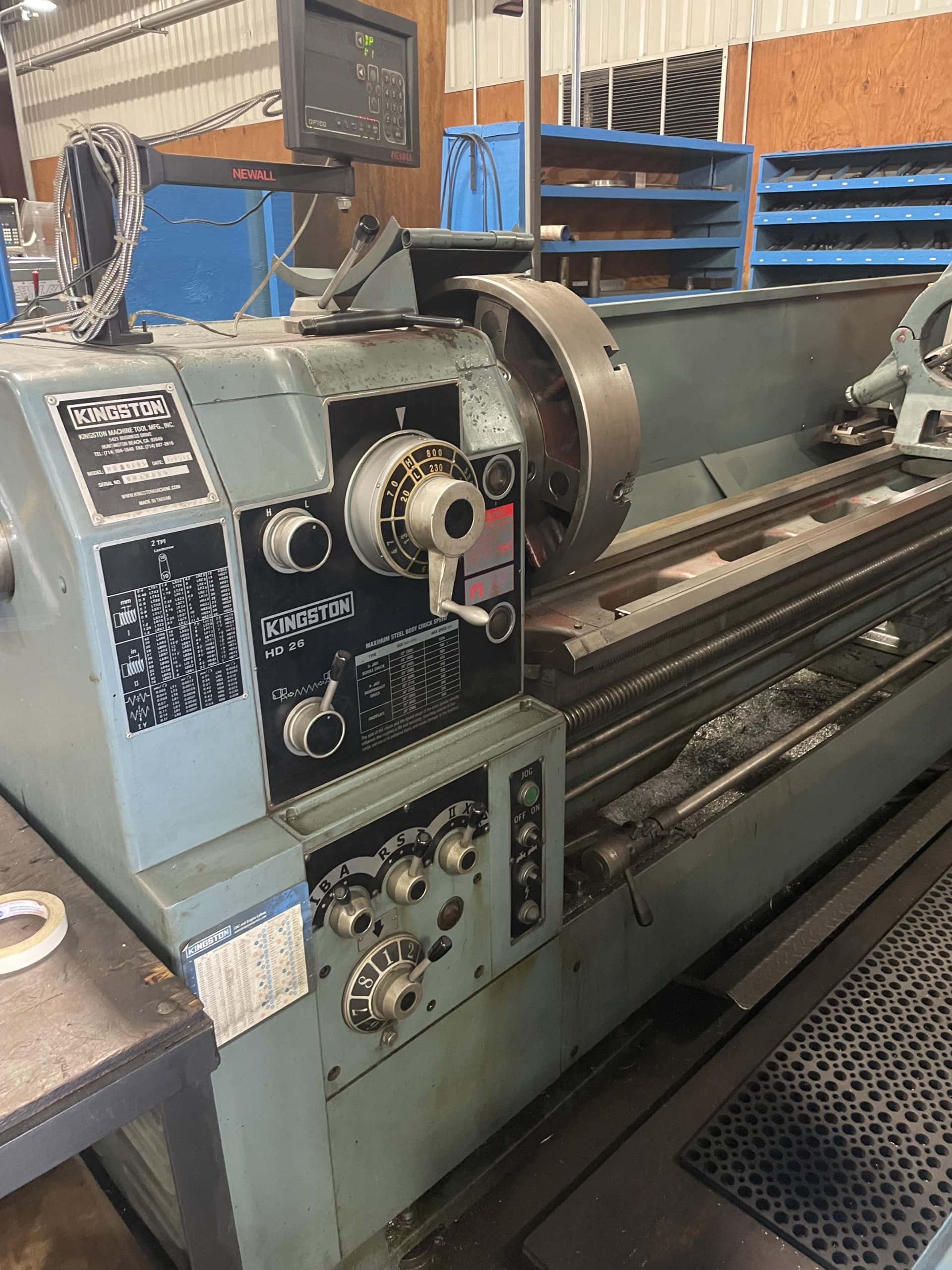 Kingston HD26120 Engine Lathe, 2013 - Equipped with Digital Readout, Tooling