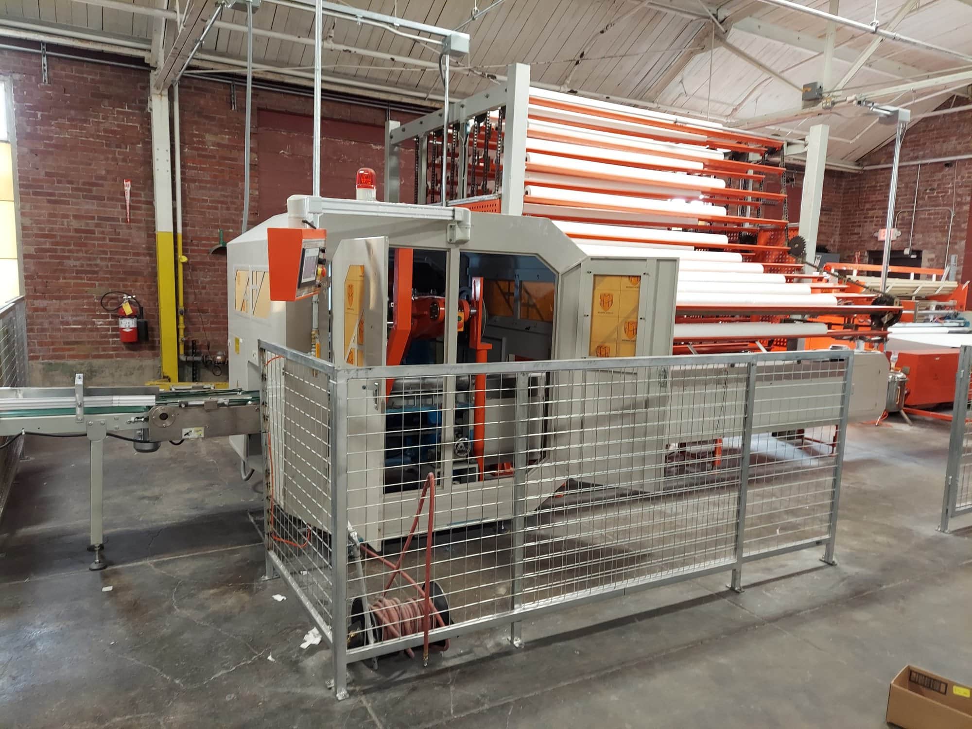 Wangda Group WD-TP-RPM 2800 IV Toilet Paper Rewinding and Perforating Machine, 2018- W/ 100 Log Accumulator, Log Saw Cutting Machine, Packing Machine for Single Roll, & Automatic Roll Core Machine - Image 7