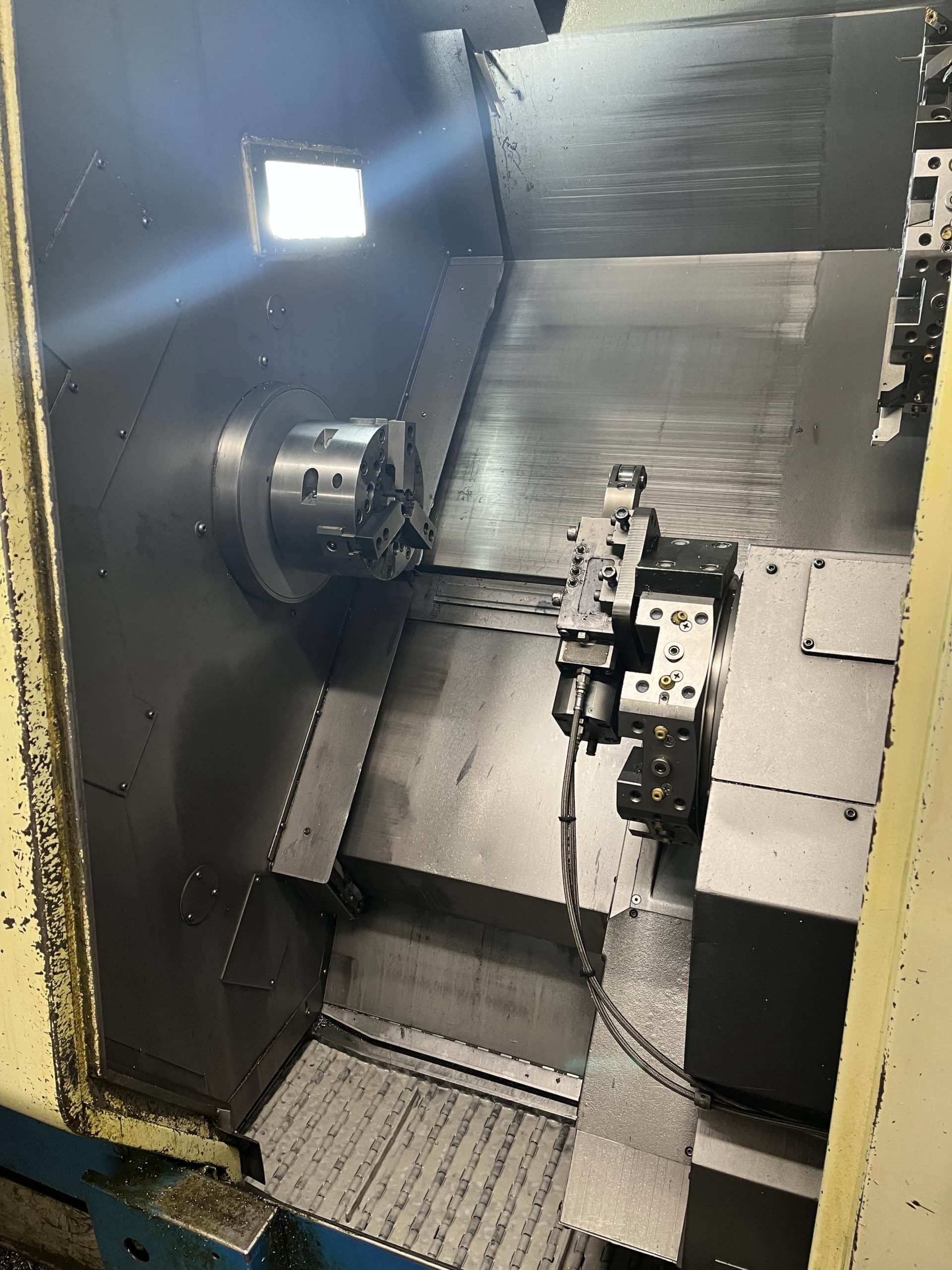 Okuma LU-300 CNC Lathe, 2003 - 8" Chuck, Twin Turret, Chip Conveyor, Hydraulic Steady Rest, Mist Collector. - Image 3