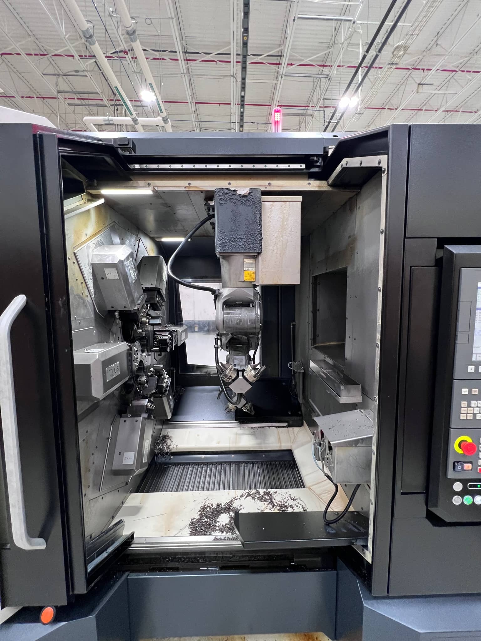 DMG Mori Multisprint 36 CNC Multi Spindle Lathe, 2019 - High Pressure Coolant, Chip Conveyor, Oil Mist Collector, (2) Fanuc Robots Included - Image 12