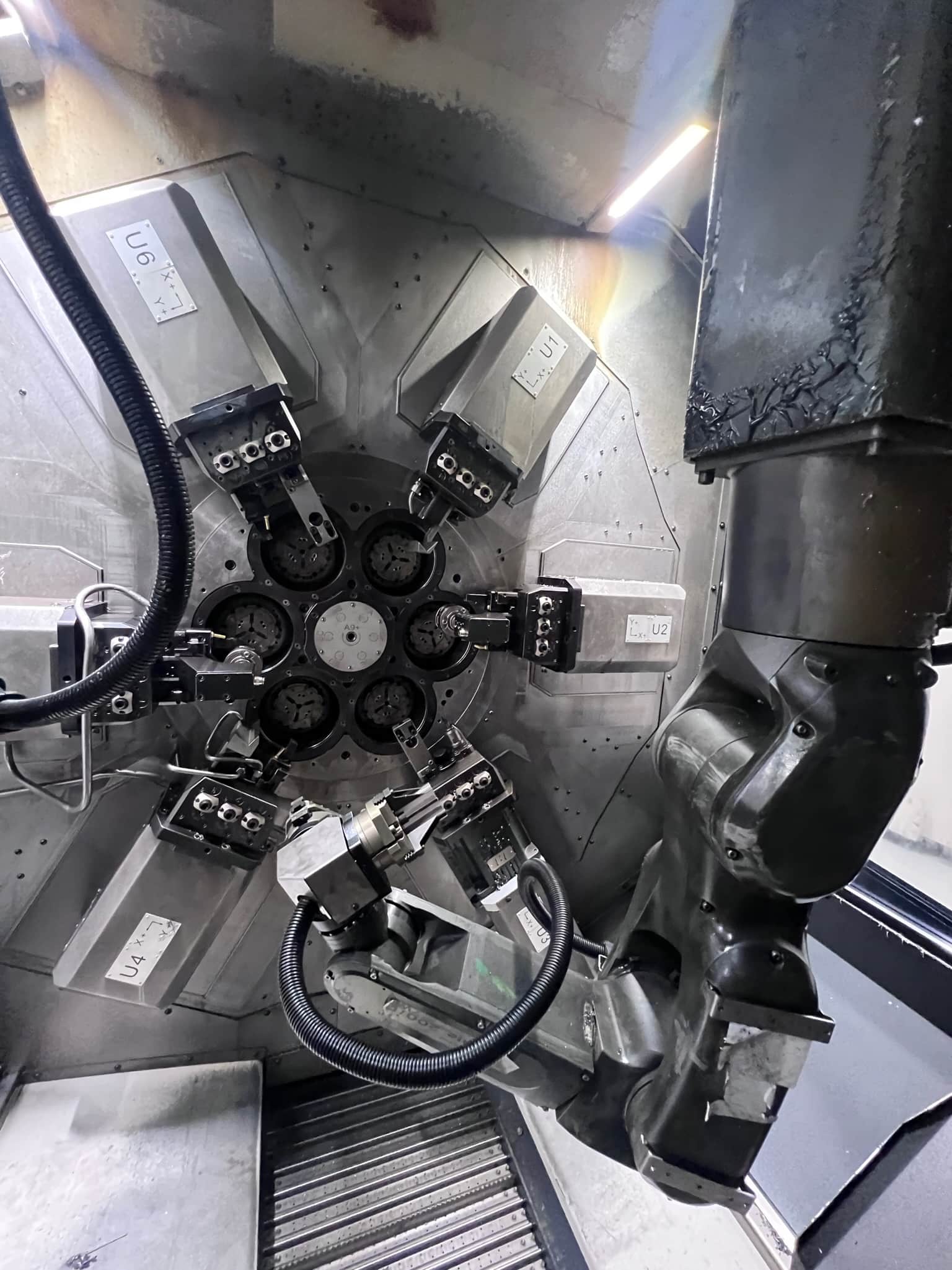 DMG Mori Multisprint 36 CNC Multi Spindle Lathe, 2019 - High Pressure Coolant, Chip Conveyor, Oil Mist Collector, (2) Fanuc Robots Included - Image 6