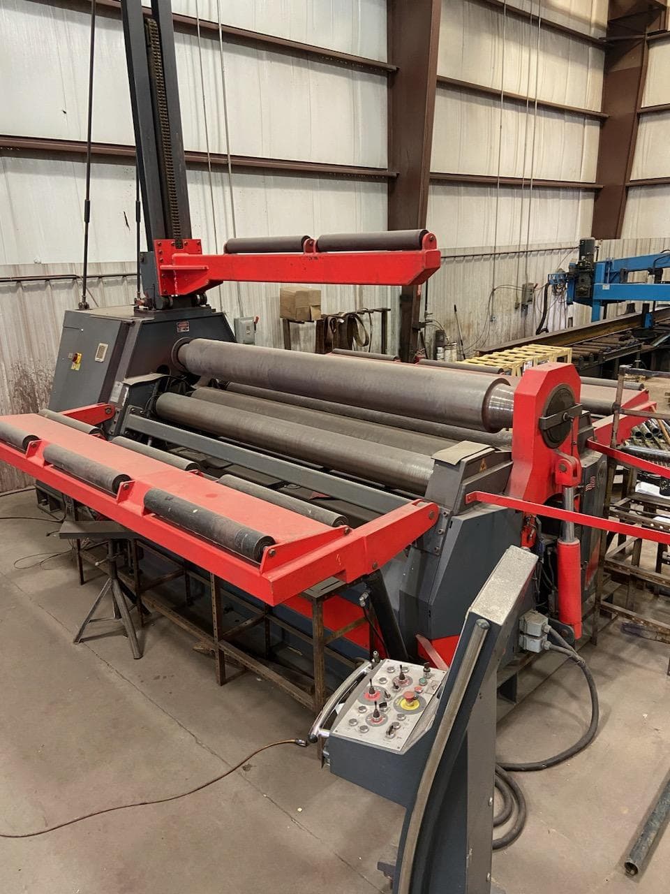 3/4" x 10' RMT Kyson R-Genius 10-1299 CNC Plate Roll, 2017- Overhead and Side Supports