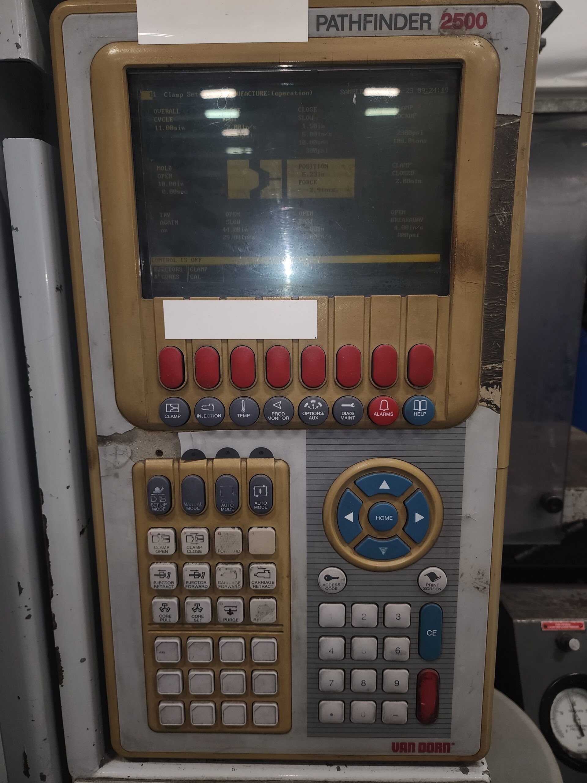 700 TON 125 OZ Van Dorn 700HP-125 Injection Molding Machine, 1996 - Hydraulic Knockout, Spare Parts - Image 2