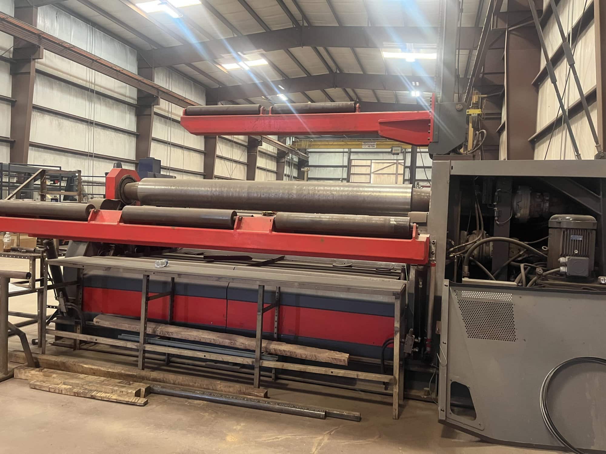 3/4" x 10' RMT Kyson R-Genius 10-1299 CNC Plate Roll, 2017- Overhead and Side Supports - Image 4