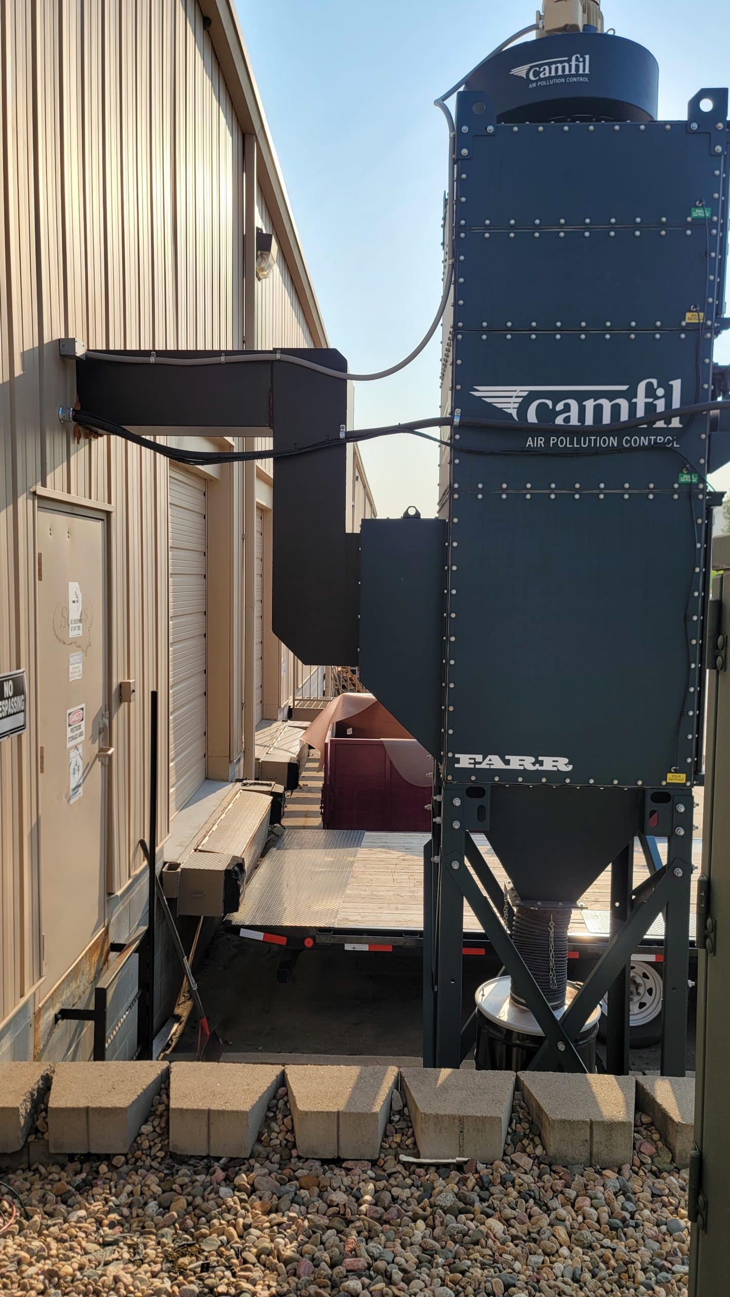 3,000 CFM Camfil GSX4 Dust Collector, 2020- Spark Baffle, VFD, Explosion Isolation Valve and Vents
