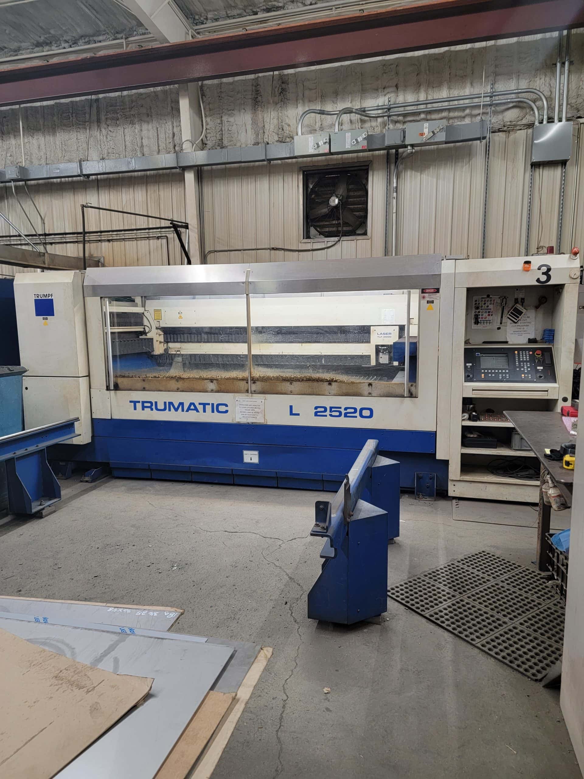 2,000 Watt 4'x8' Trumpf Trumatic L 2520 CO2 Laser, 2003