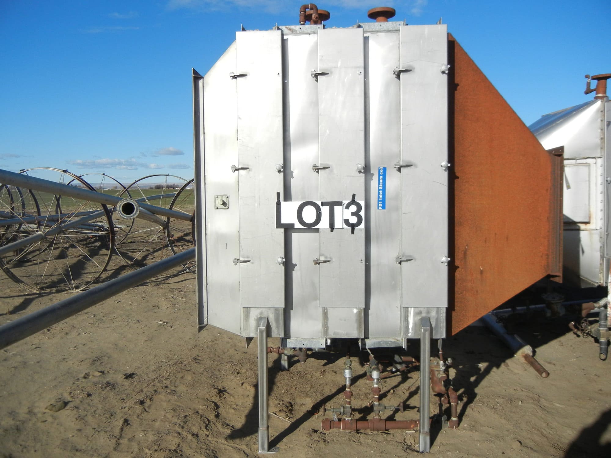 FMC Link-Belt Roto-Shell Carbon Steel Drum Dryer- W/Steam Coil Chest, NECO Air Heating System, FlexKleen Stainless Baghouse Style Dust Collector - Image 8