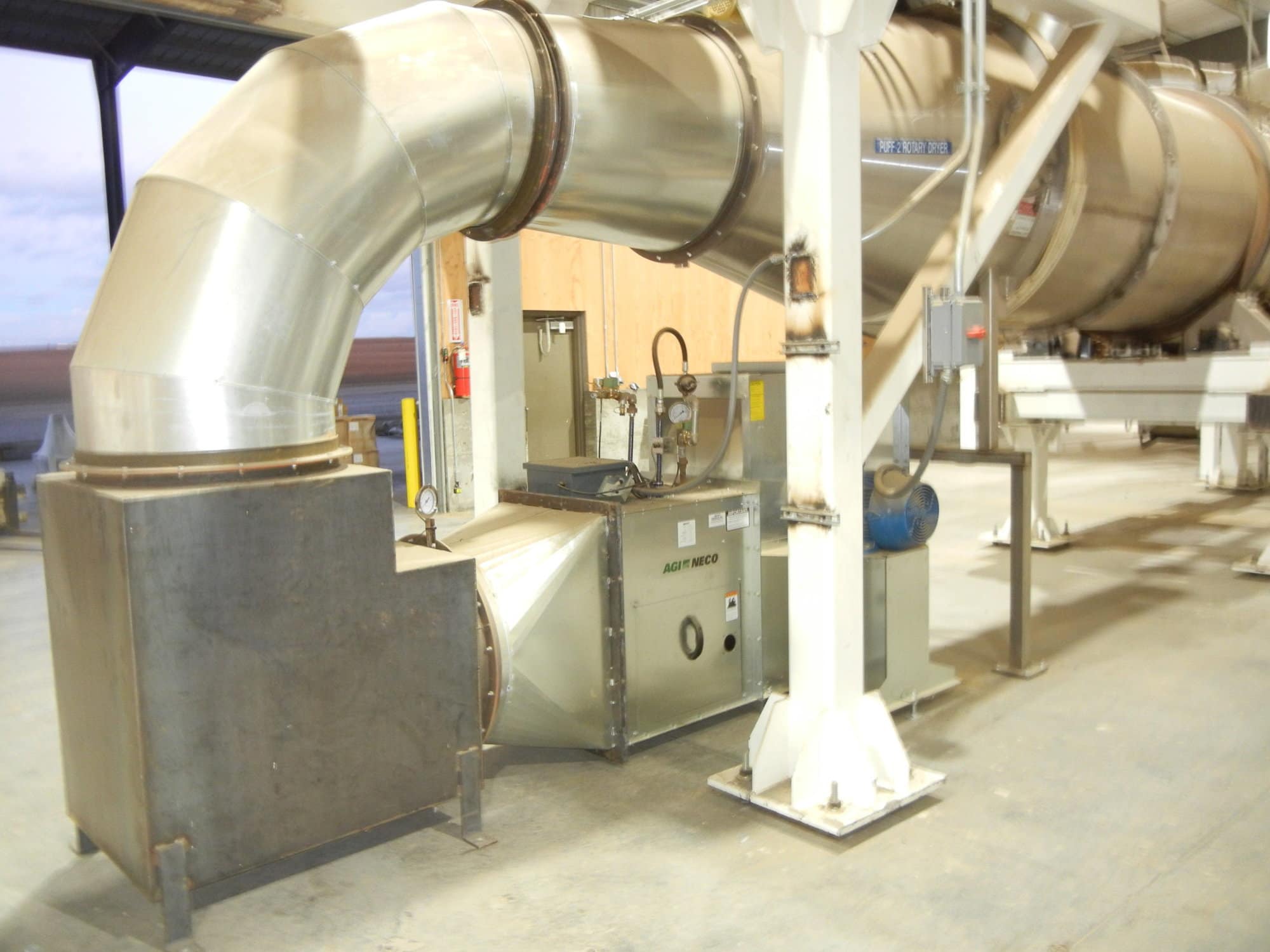 FMC Link-Belt Roto-Shell Stainless Steel Drum Dryer- W/ Colmac Steam Coil Chest, NECO Air Heating System, Boedecker Stainless Pulse Jet Dust Collector - Image 2