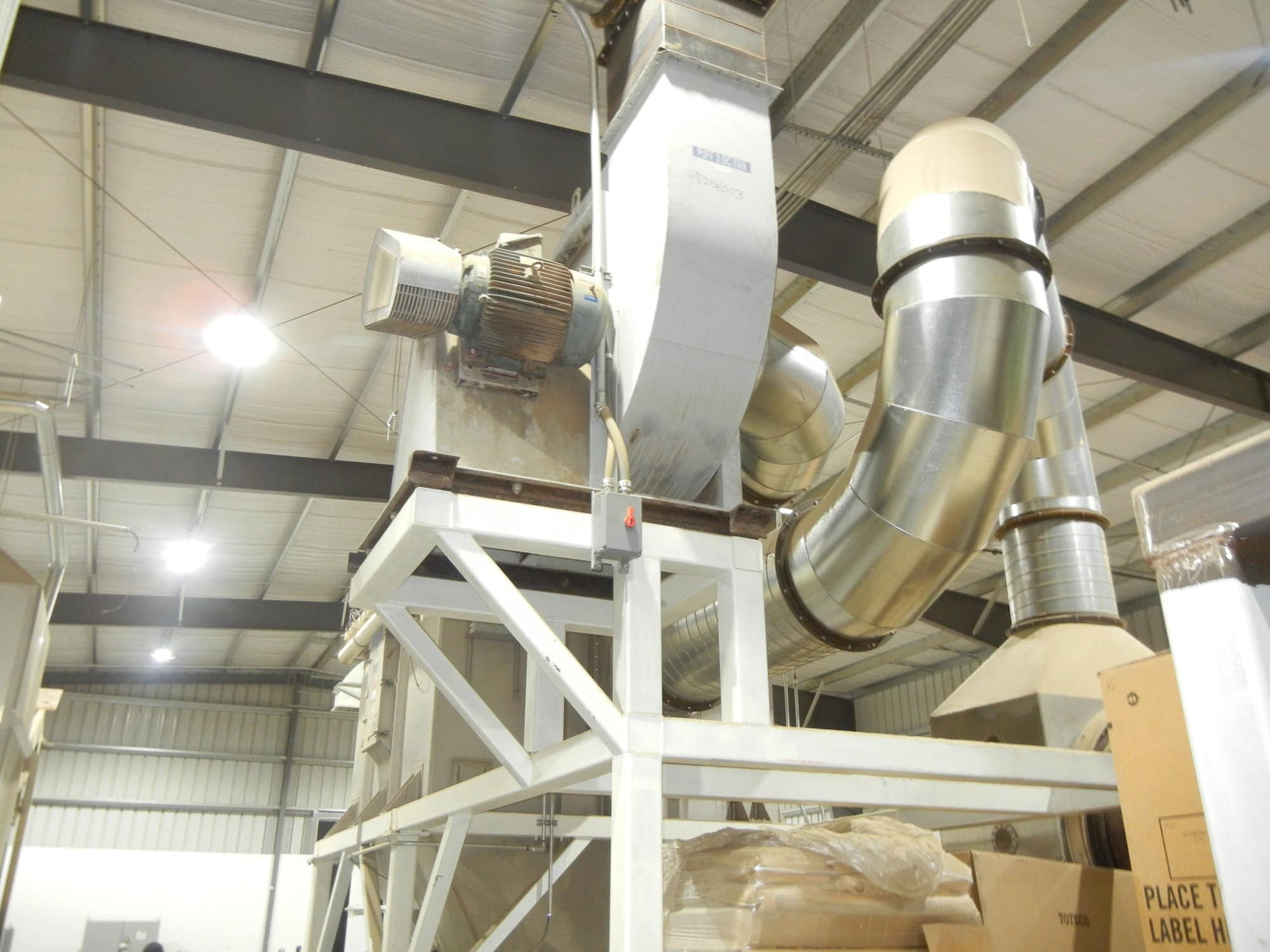 FMC Link-Belt Roto-Shell Stainless Steel Drum Dryer- W/ Colmac Steam Coil Chest, NECO Air Heating System, Boedecker Stainless Pulse Jet Dust Collector - Image 8