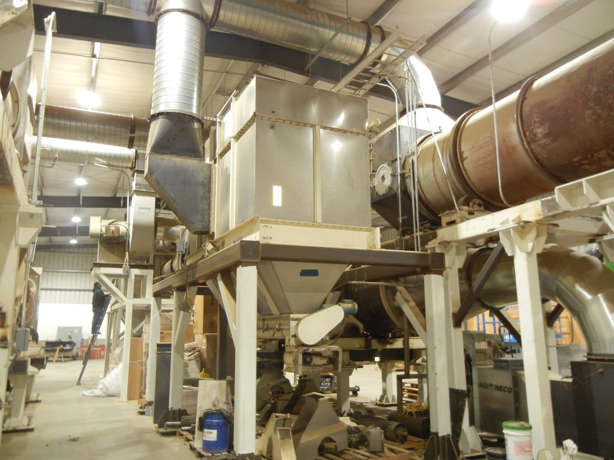 FMC Link-Belt Roto-Shell Carbon Steel Drum Dryer- W/Steam Coil Chest, NECO Air Heating System, FlexKleen Stainless Baghouse Style Dust Collector - Image 4