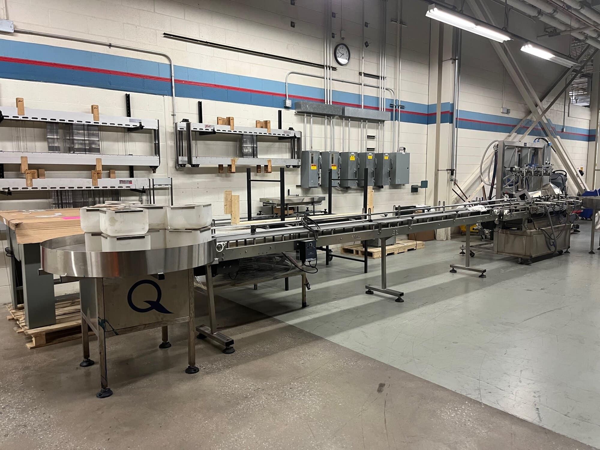 Liquid Packaging Solutions 4 Head Liquid Filling Line, In-feed and Out-feed Conveyor, and rotating collection table. 2017 - Image 6