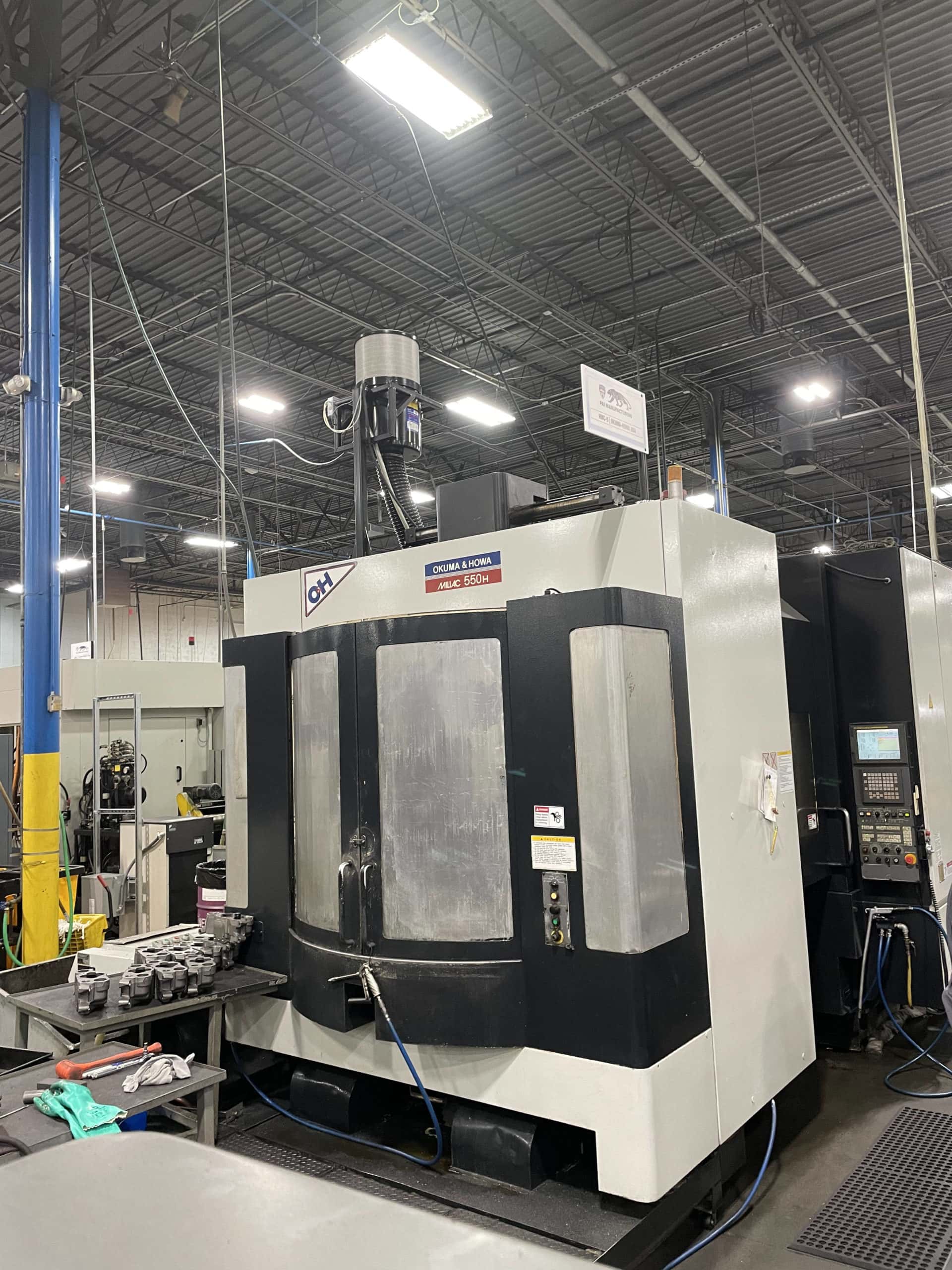 Okuma & Howa MILLAC 550H HMC-4, 2000 - Fanuc Control, Chip Conveyor