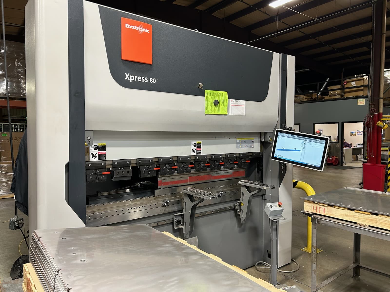 88 Ton x 6.8' Bystronic Xpress 80/2100 CNC Press Brake - 2021, 4 Axis Back Gauge System, Low Usage