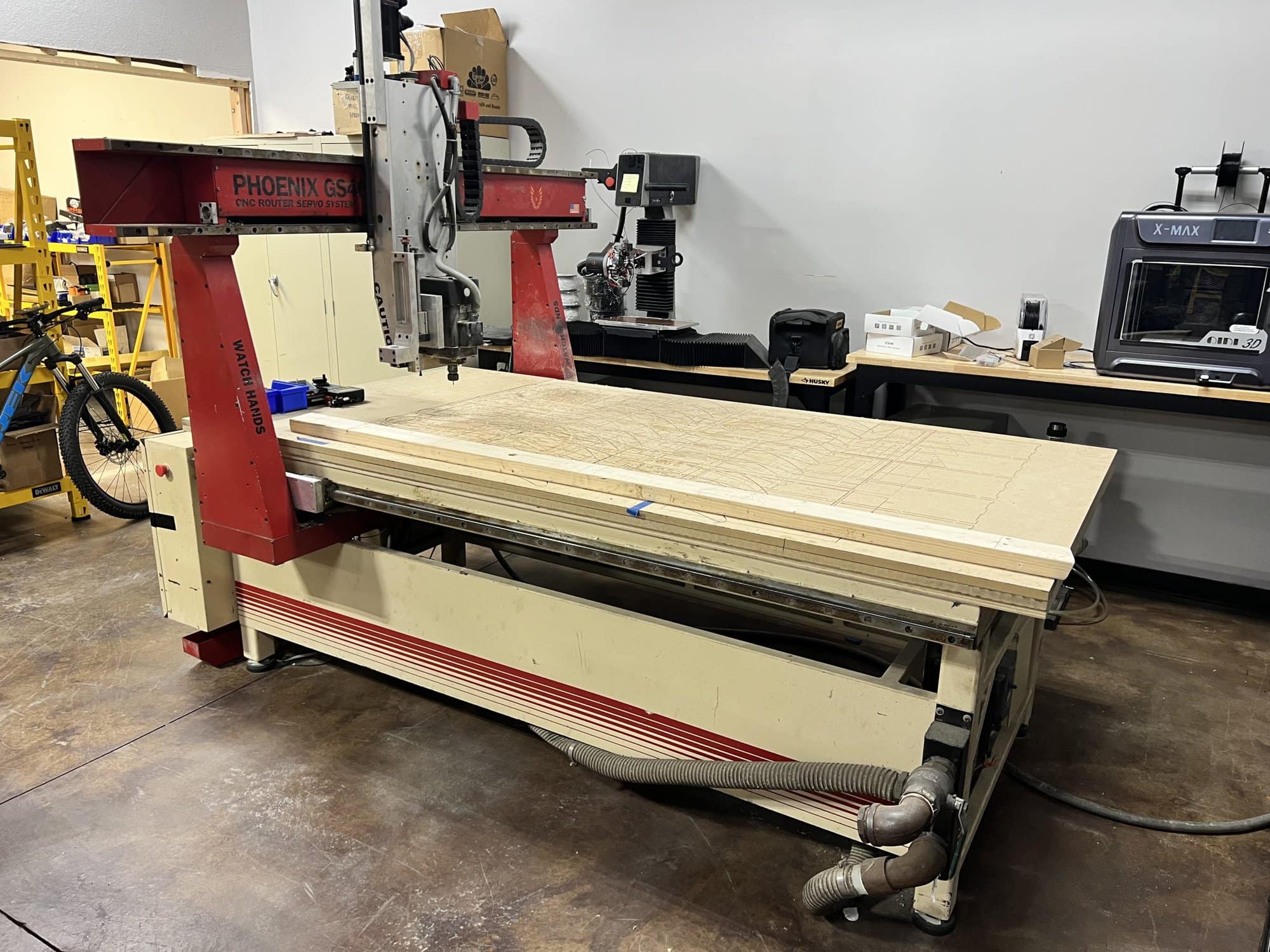 Phoenix GS46 CNC Router, 2004 - Dust Collector, New Drives, Video Available