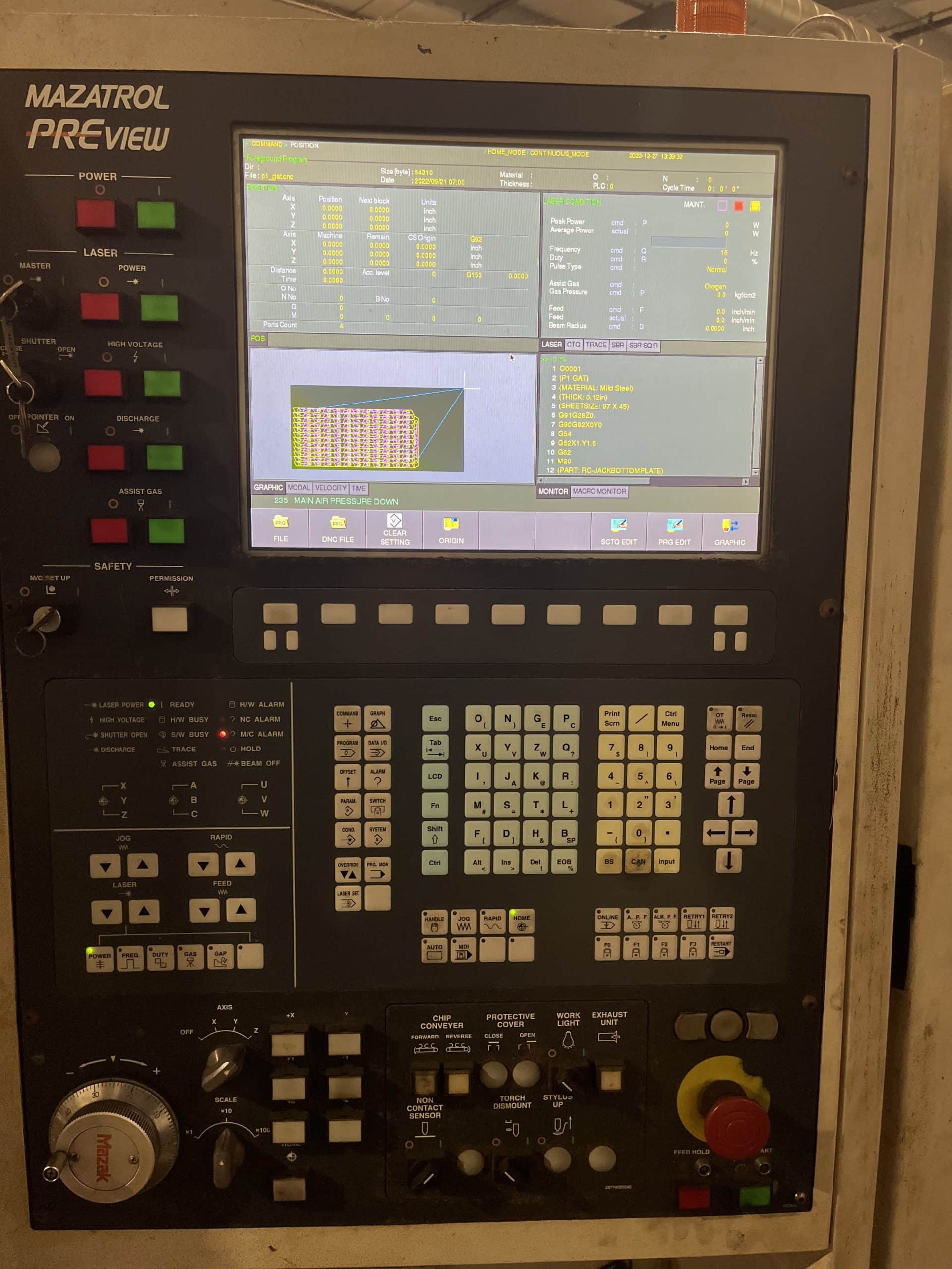 4000 Watt Mazak Super Turbo-X510 MKII Laser, 2008 - 5 x 10 Table, Available Immediately - Image 2