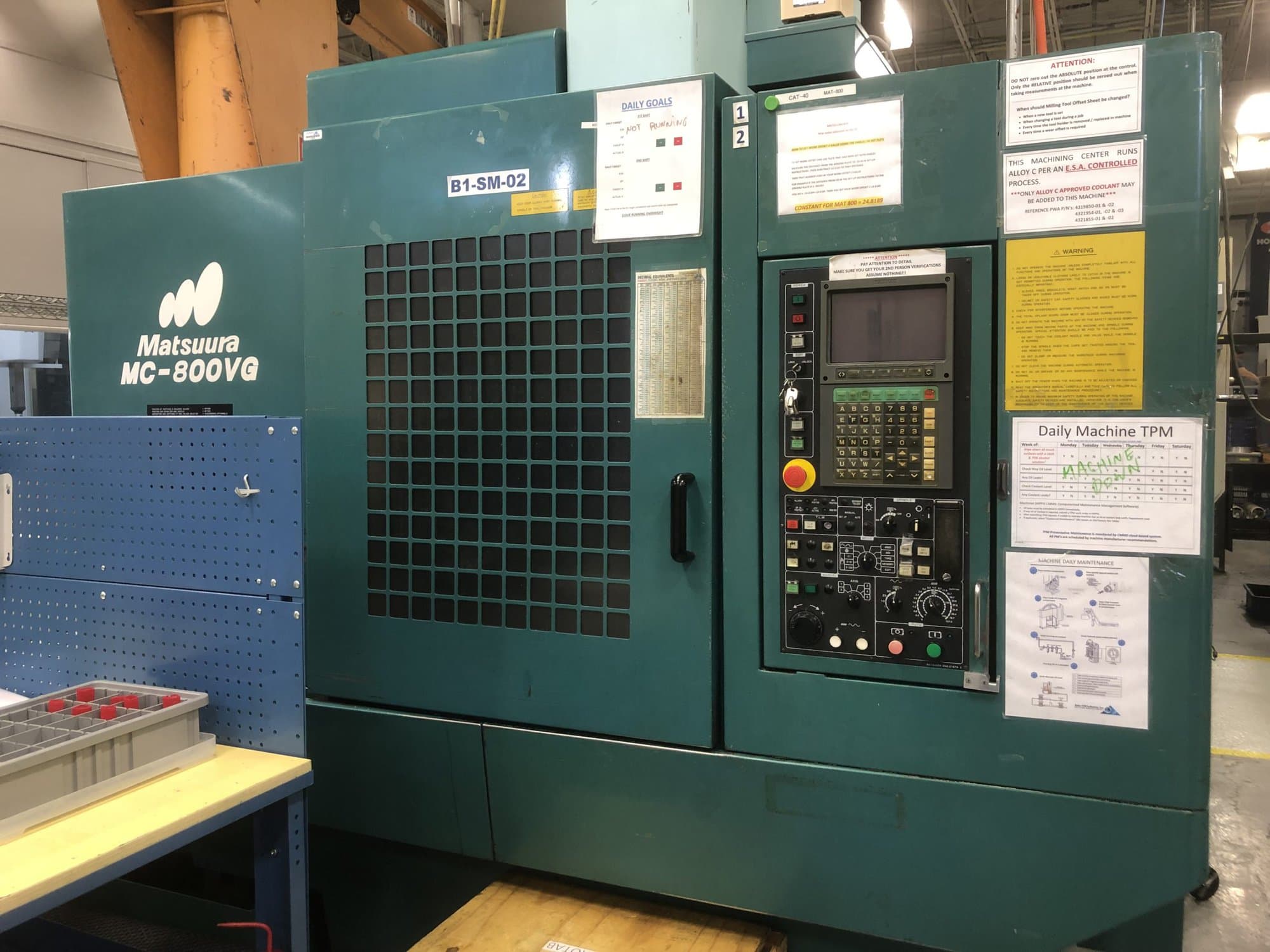 Matsuura MC-800 VG VMC, 1998 - Chip Auger, Wired for 4th Axis - Image 5