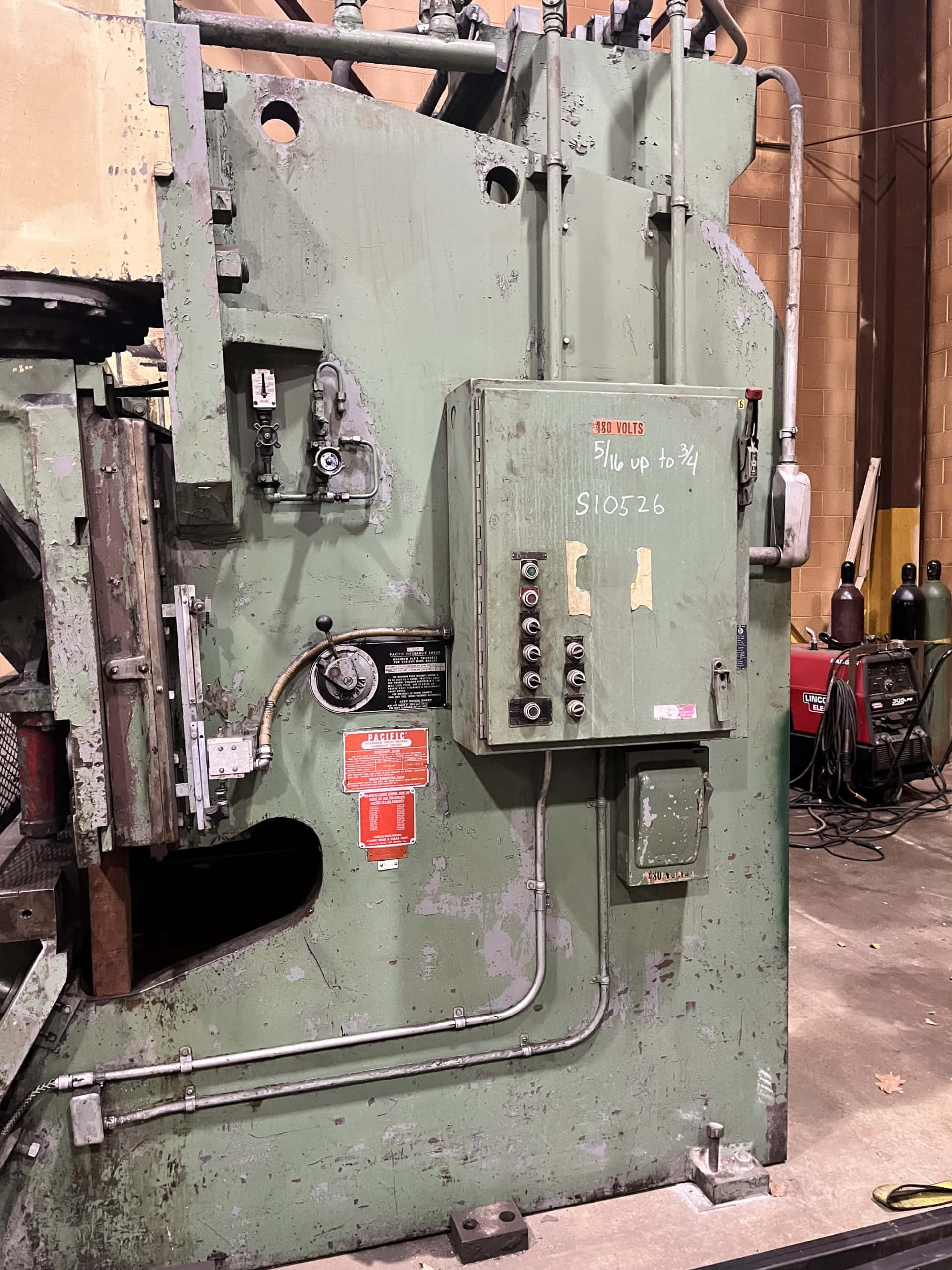 1/2" x 10' Pacific 500R Hydraulic Shear, 1971 - Backgauge - Image 2