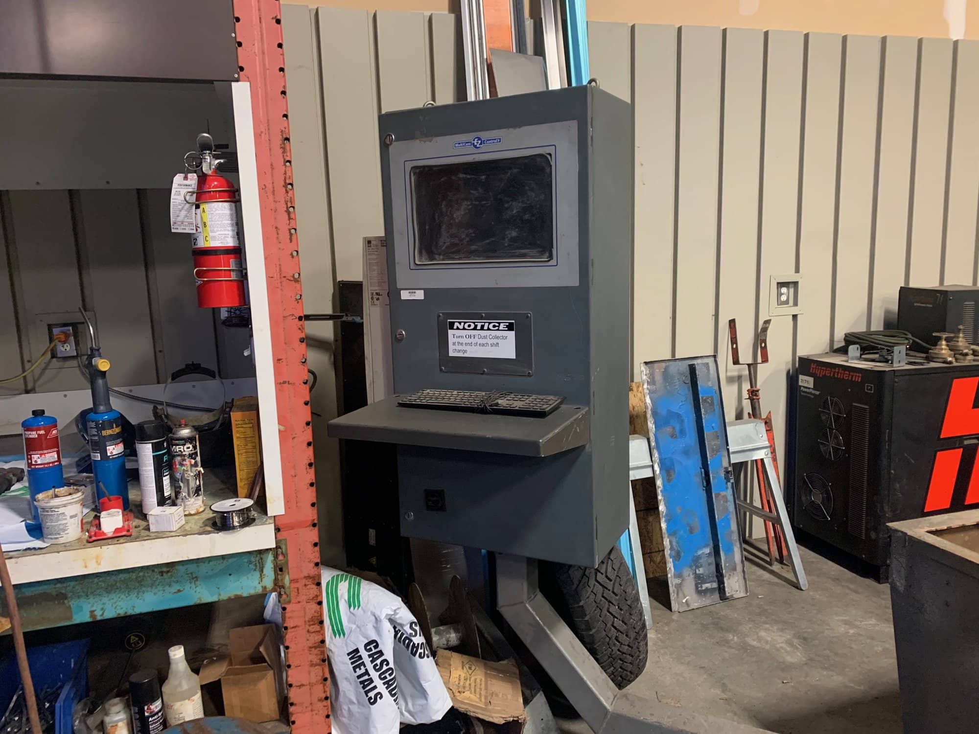 6.5' x 20' Multicam 3-308P FAB Plasma Cutter, 2012-Dual HPR 130XD, Dust Collector - Image 8