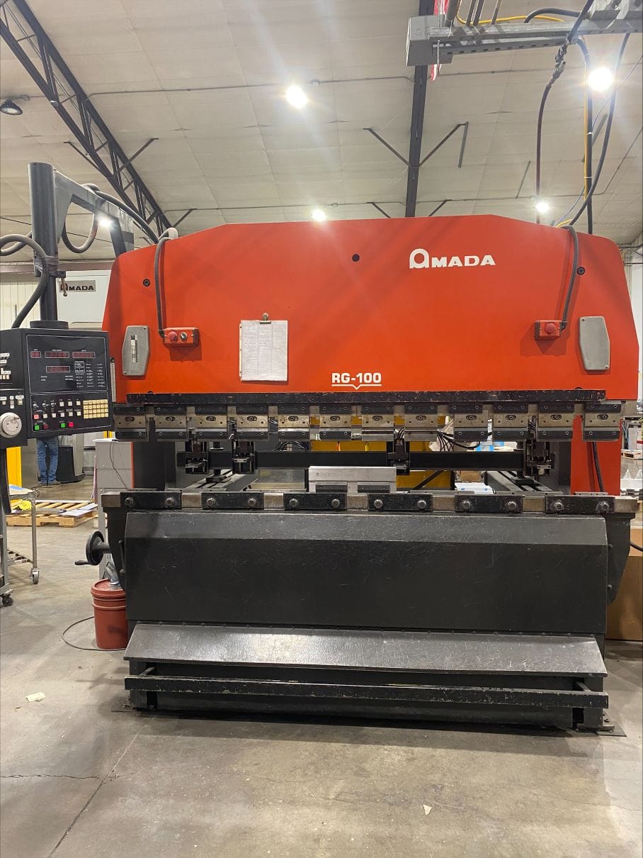100 Ton x 8' Amada RG-100S Hydraulic Press Brake, 1986