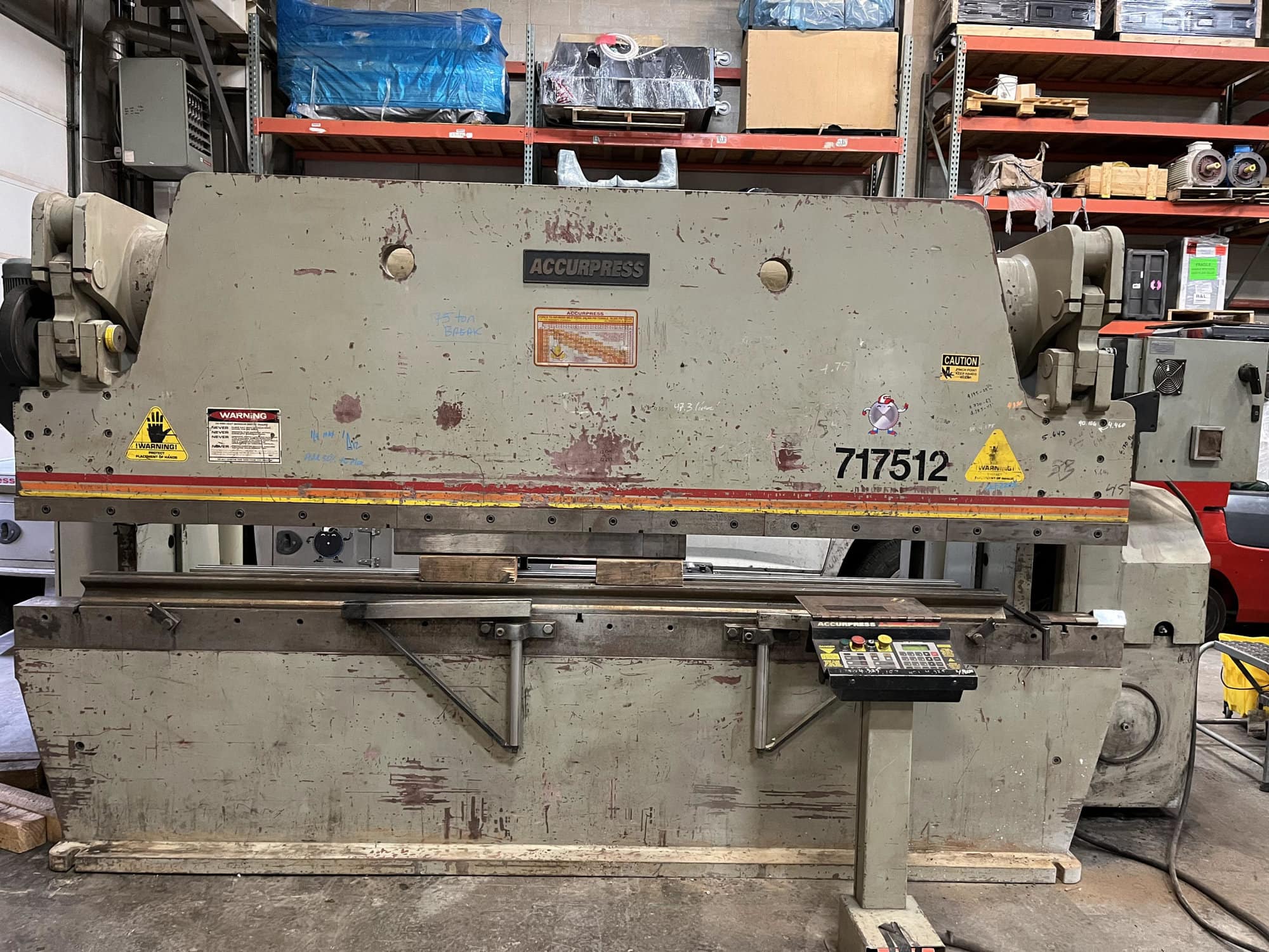 175 Ton x 12' Accurpress 717512 CNC Press Brake, 1996- ETS 200