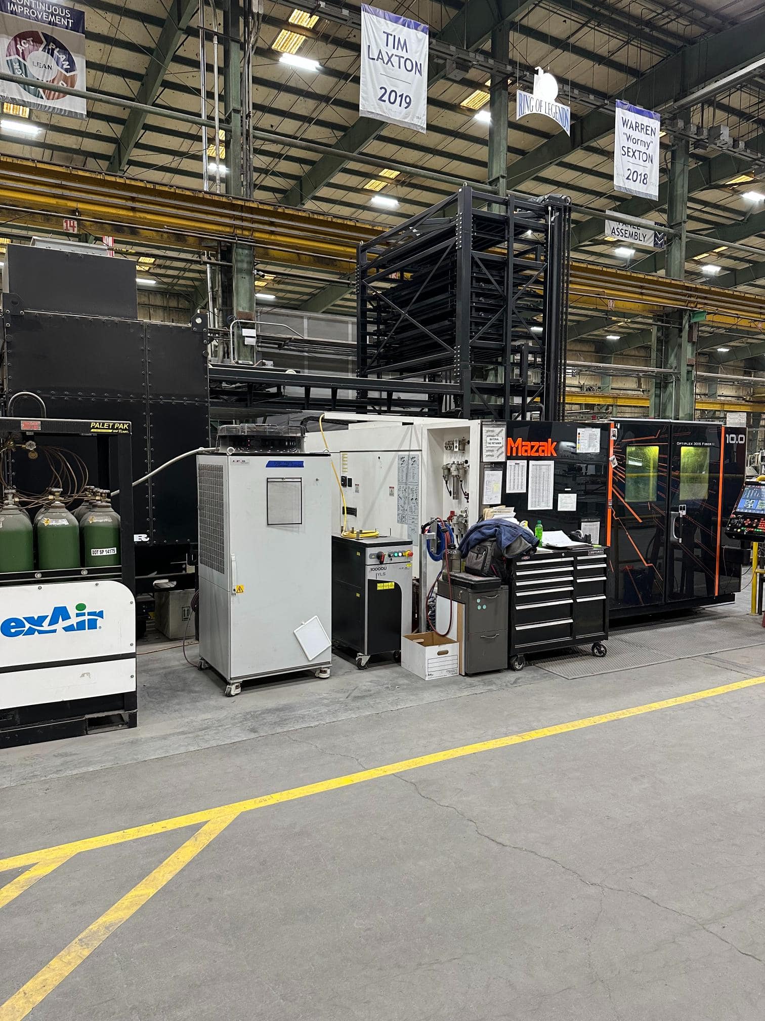 10K Mazak Optiplex 3015 Fiber Laser III, 2021 - 10 Shelf FMS Tower Automation System - Image 2