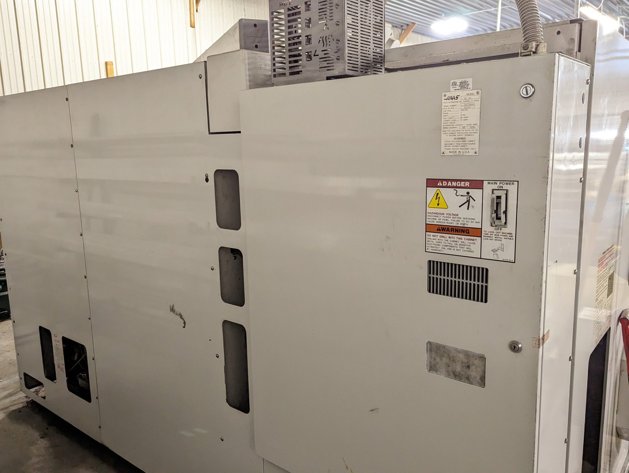 Haas SL-30 CNC Chucker Lathe, 2007- Presetter, Parts Catcher, Conveyor - Image 2