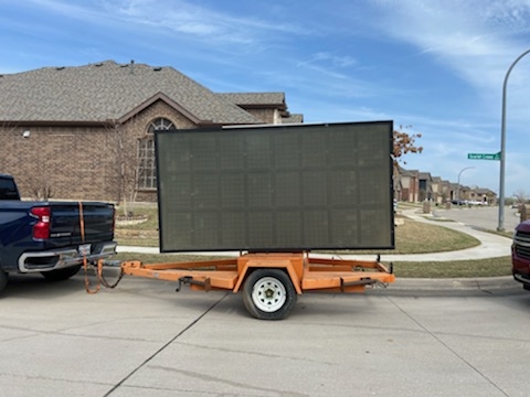 Ver-Mac 1210QS 3 Line 8 Character Message Board With Trailer, 2005 - Solar, Video Available