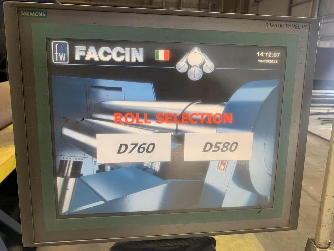 3.35" x 10' Faccin 4HEL 3176 CNC Plate Roller, 2013 - Image 12