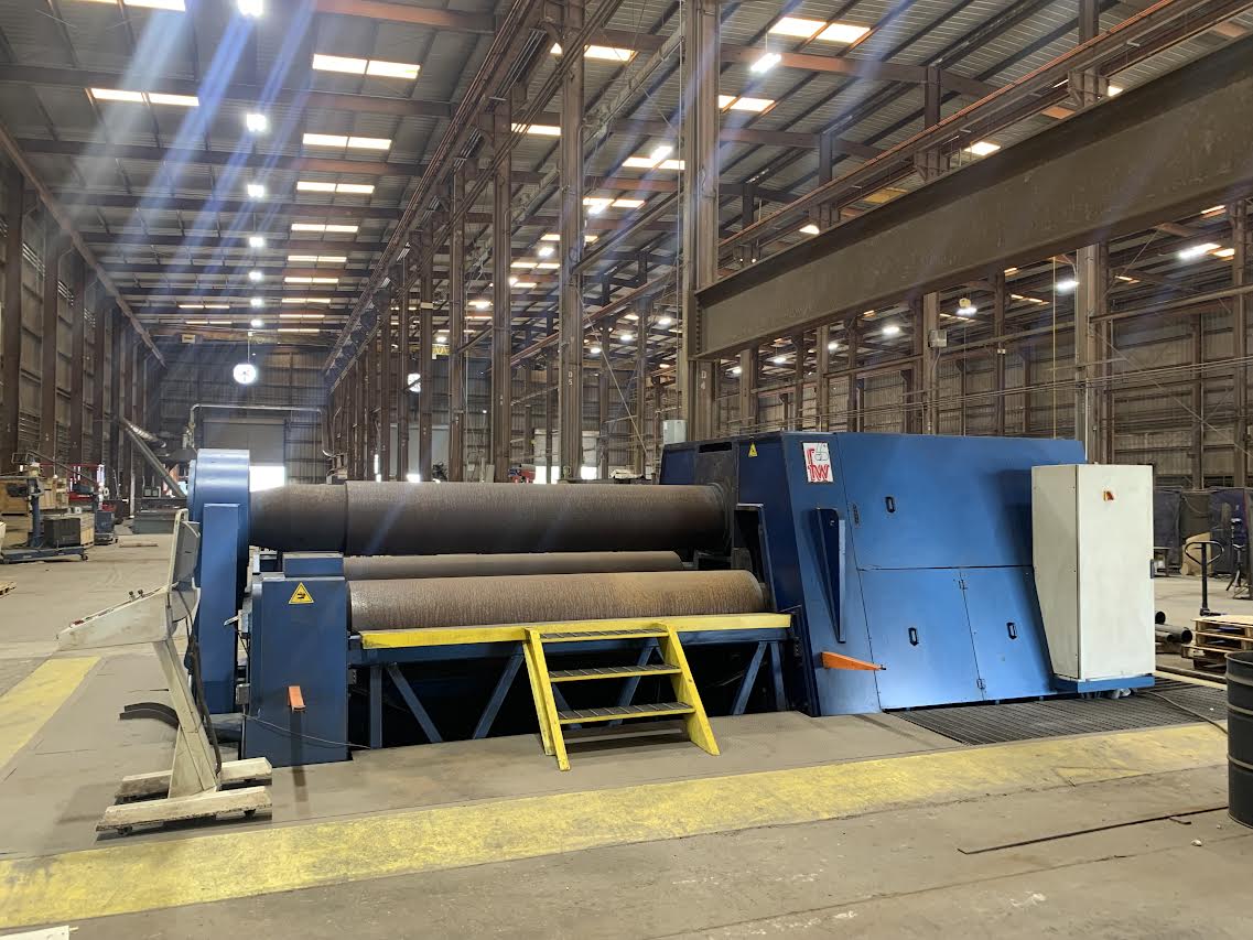 3.35" x 10' Faccin 4HEL 3176 CNC Plate Roller, 2013