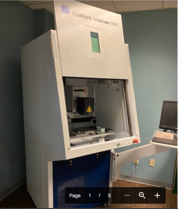 60W Trumpf TruMark Station 5000 Laser Marking Unit, 2013