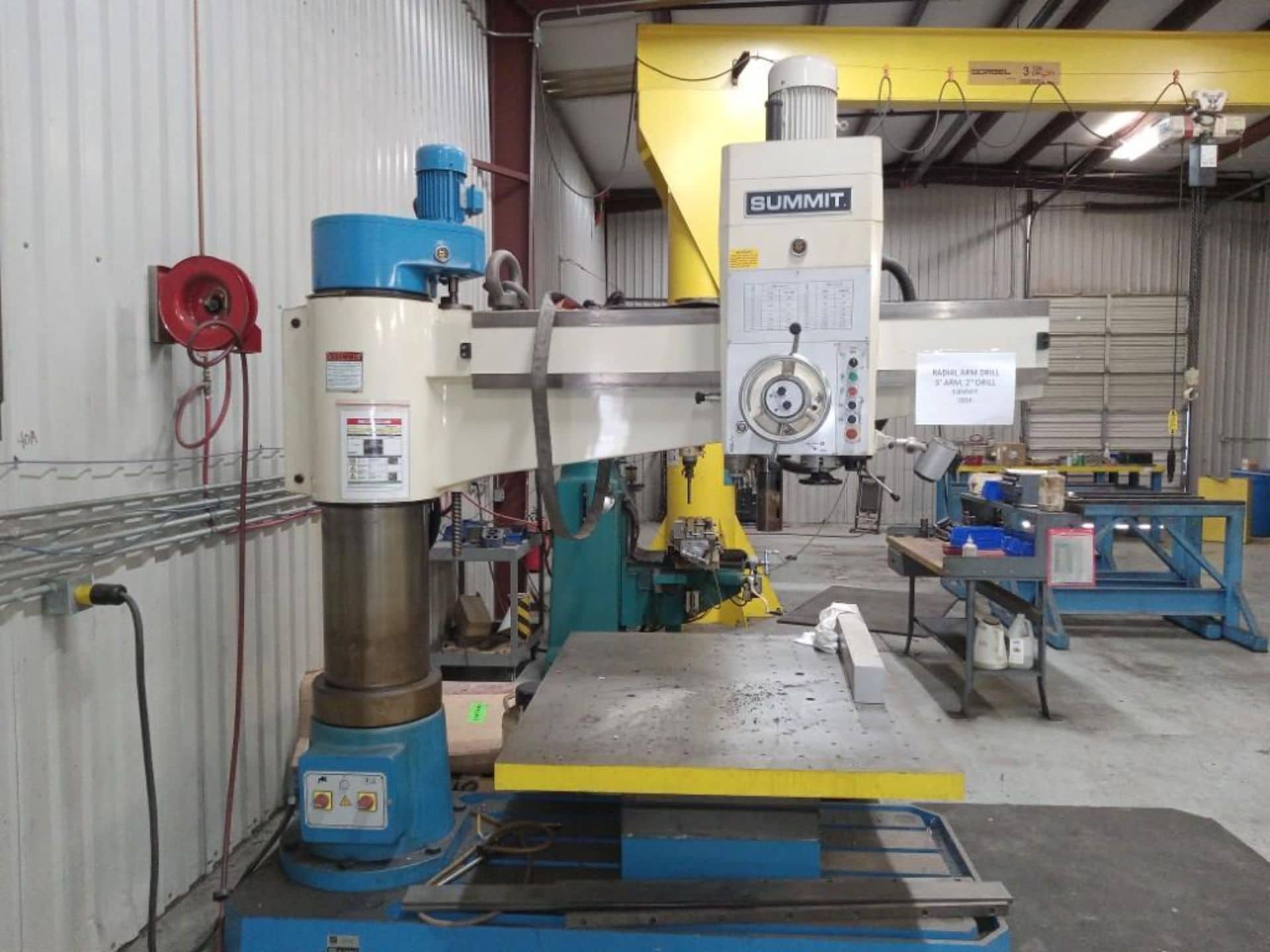 hardly used 2014 summit radial arm drill model no 5h like new