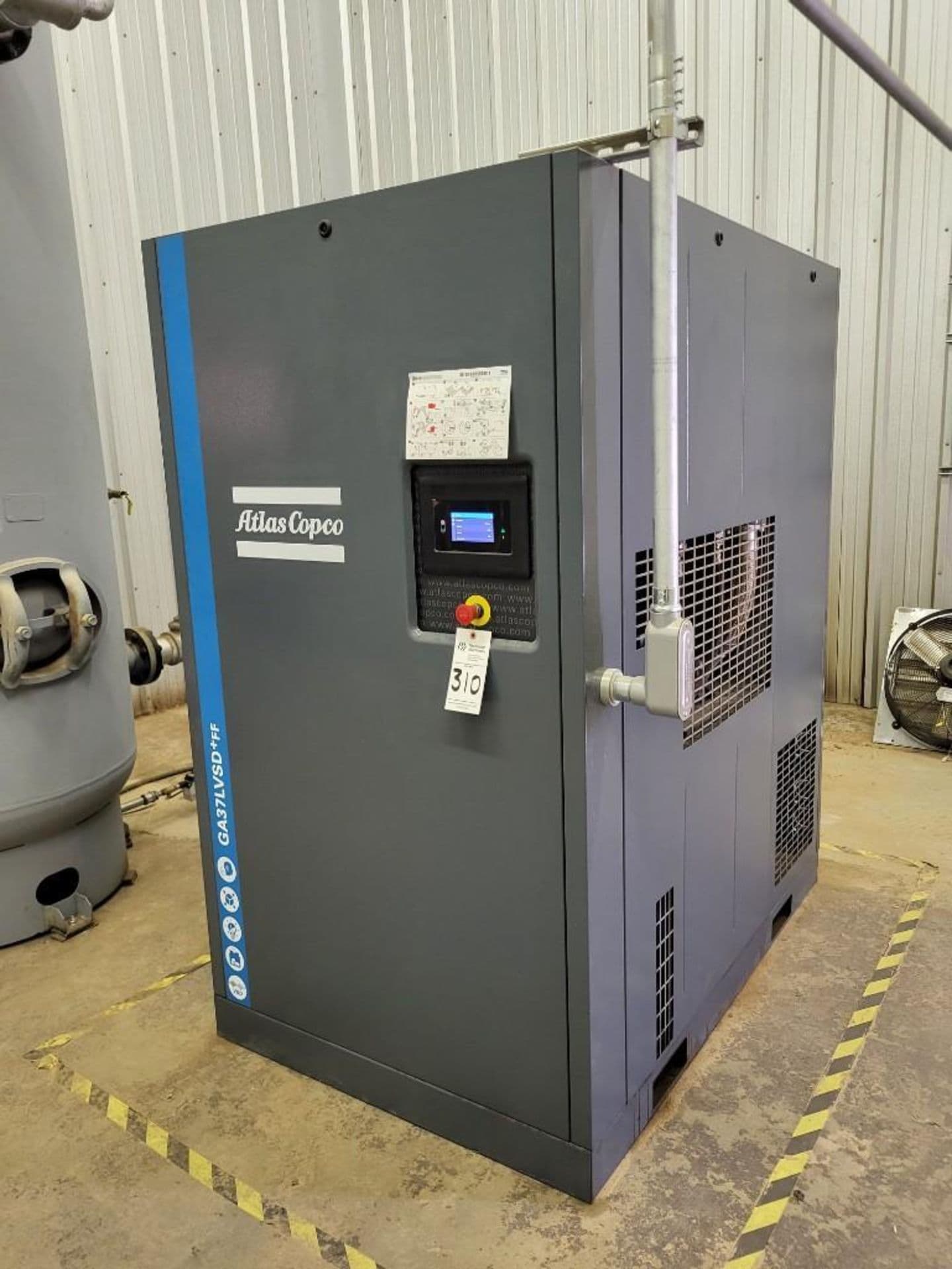 2021 atlas copco ga37lvsd+ff air compressor approx 2450 hours