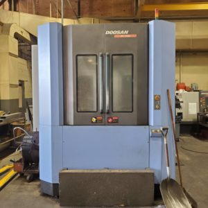 Doosan HP 5100 HMC, 2008 - TSC, Fanuc Control, Chip Conveyor