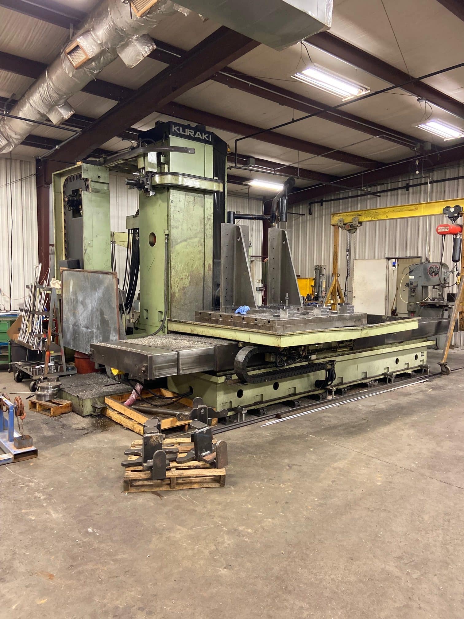 5" Kuraki KBT13DX CNC Horizontal Boring Mill, 1988 - 40 ATC, Fanuc Control, HBM, 63" x 71" Table