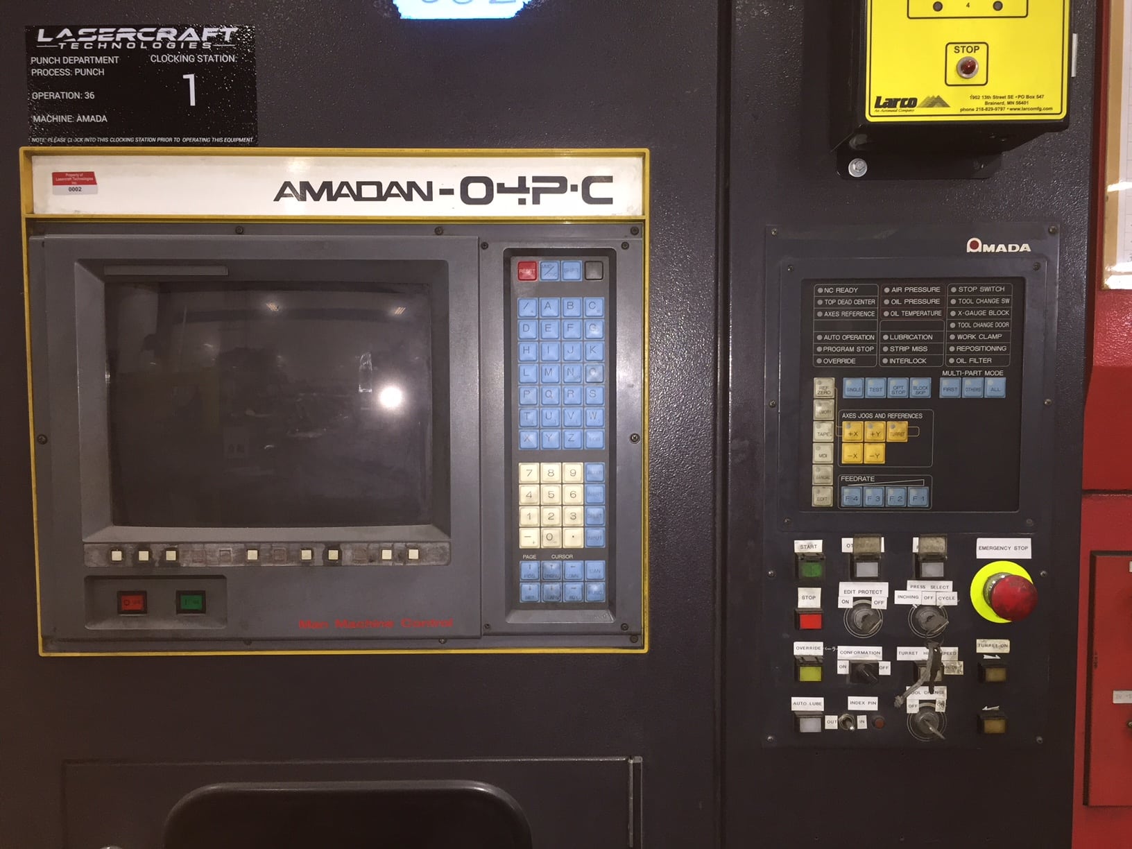20 Ton Amada Pega 244 CNC Turret Punch, 1991 - Image 2