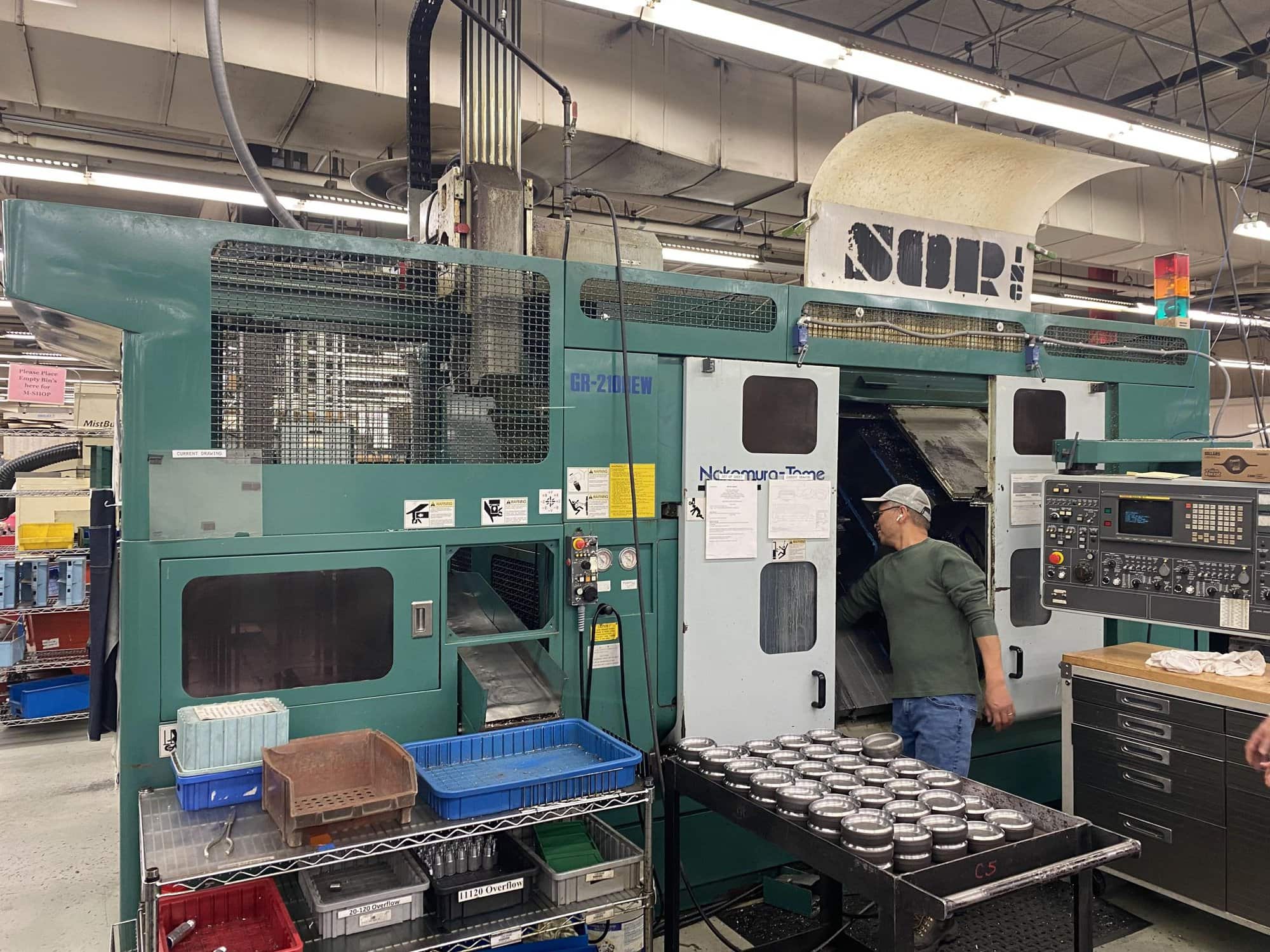 Nakamura-Tome TW-20 CNC Lathe, 2002 - Gantry Robot, Chip Conveyor