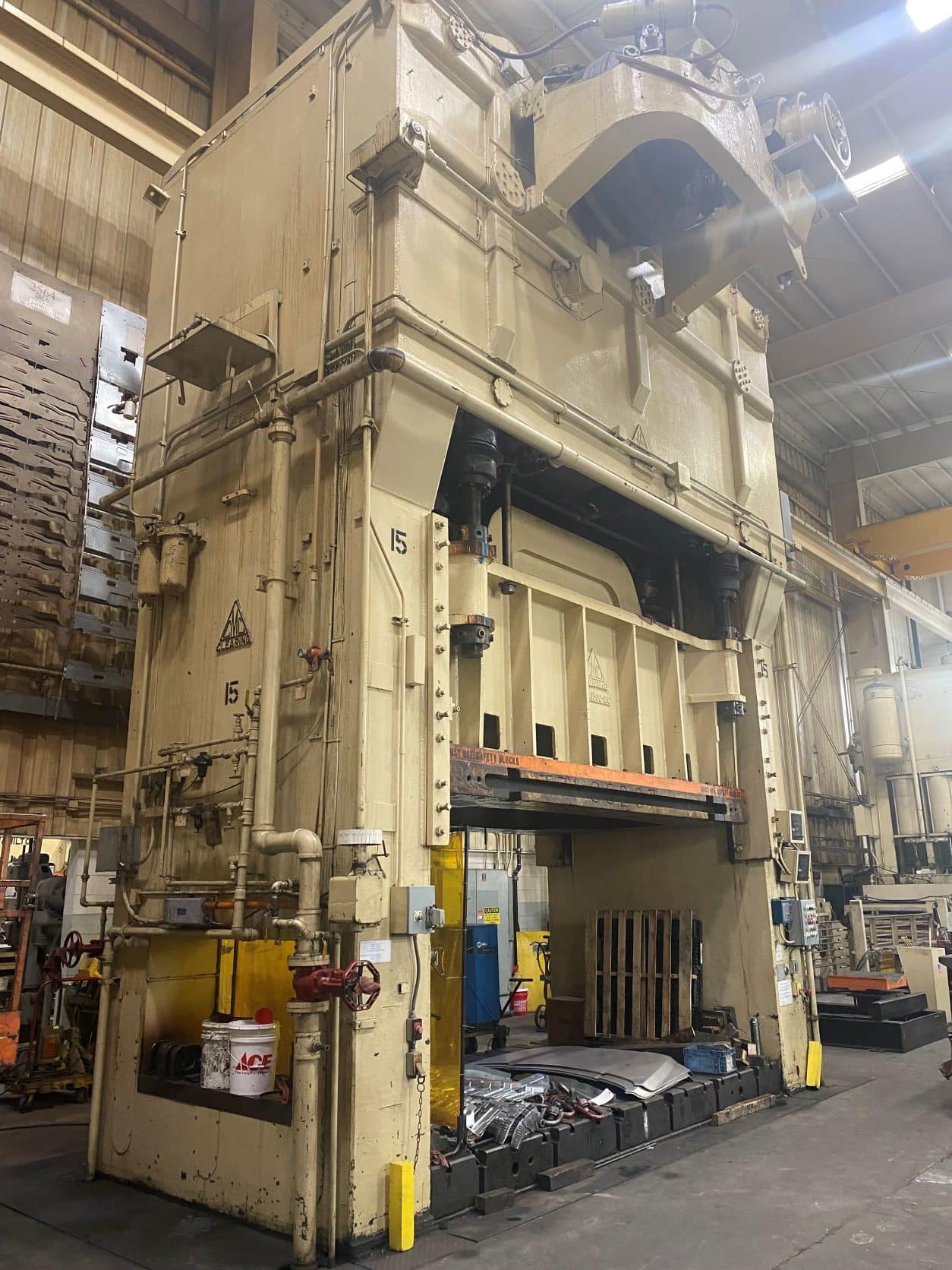 1500 Ton Clearing TF-41500-180 Double Action Tryout Press, 1960