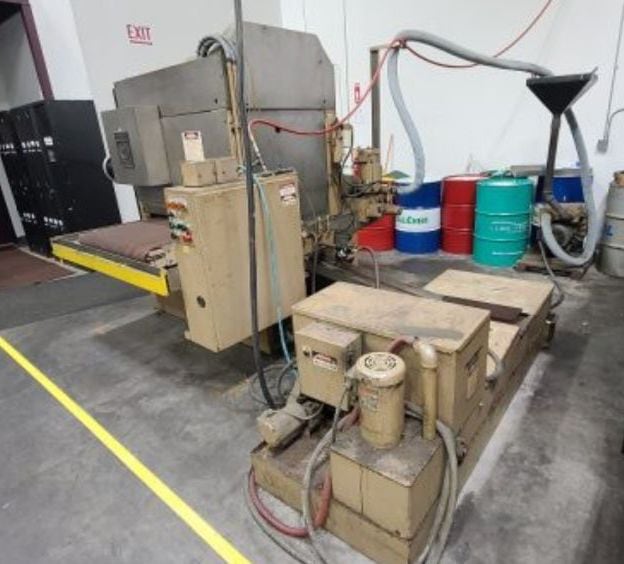 37″ Timesavers 137-2HCMW Dual Head - Wet Type Belt Sander, 1990