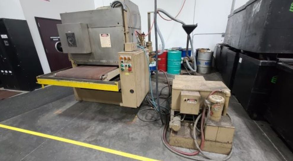 37″ Timesavers 137-2HCMW Dual Head - Wet Type Belt Sander, 1990 - Image 2